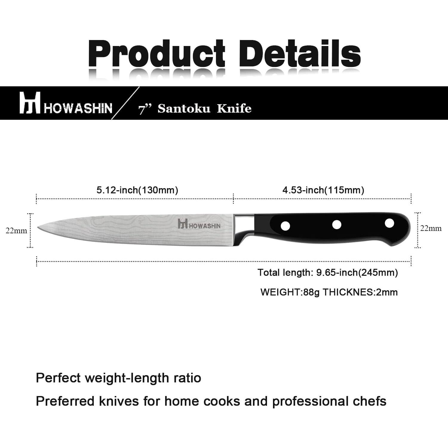 Cuchillo Utilitario Howashin 12.7 cm Acero Inoxidable Ergonómico