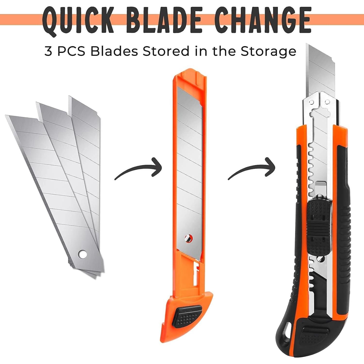 Cortador de Caja TIFICAL 3 Paquetes Cuchilla Afilada 12.7cm