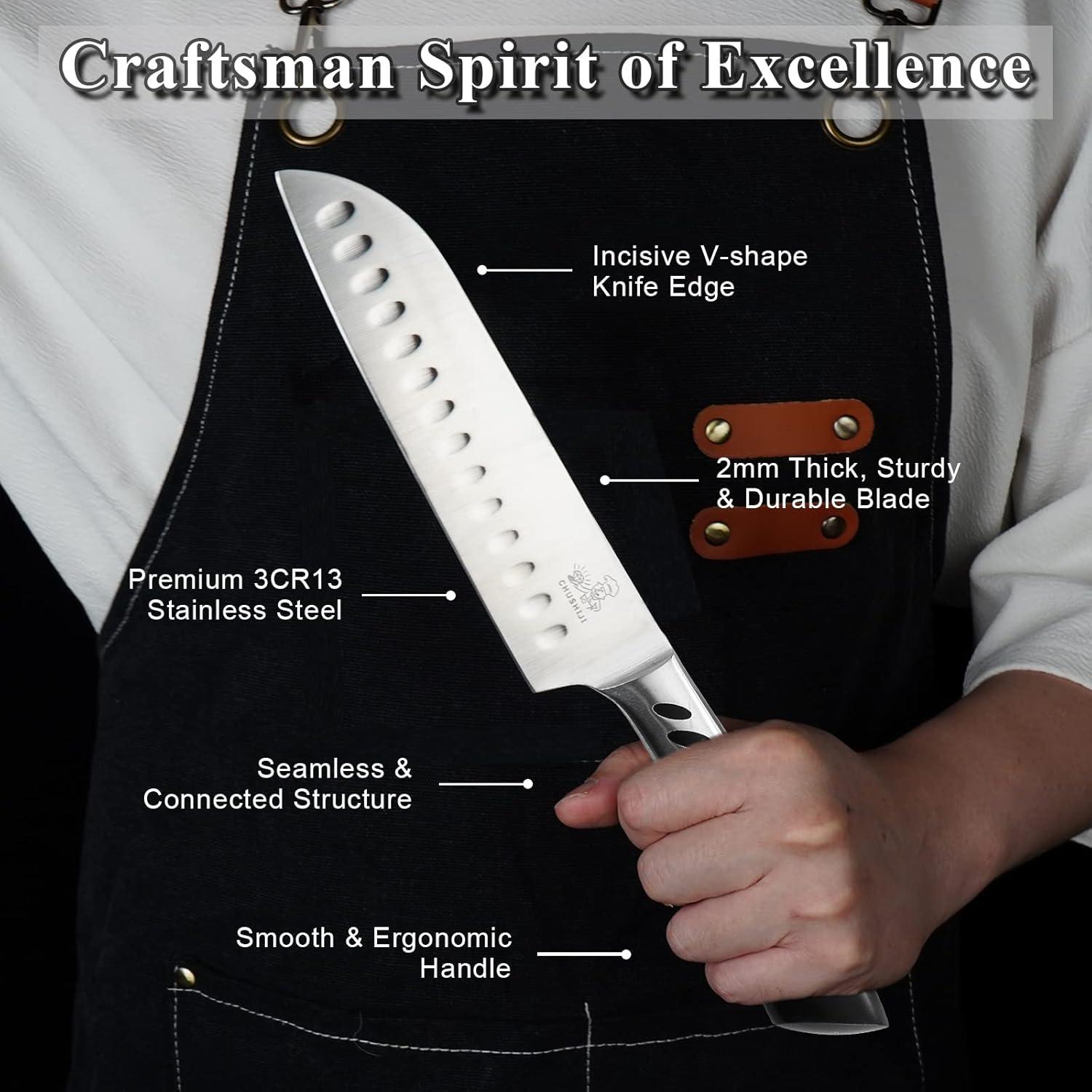 Juego de cuchillos de cocina CHUSHIJI 3 piezas acero inoxidable