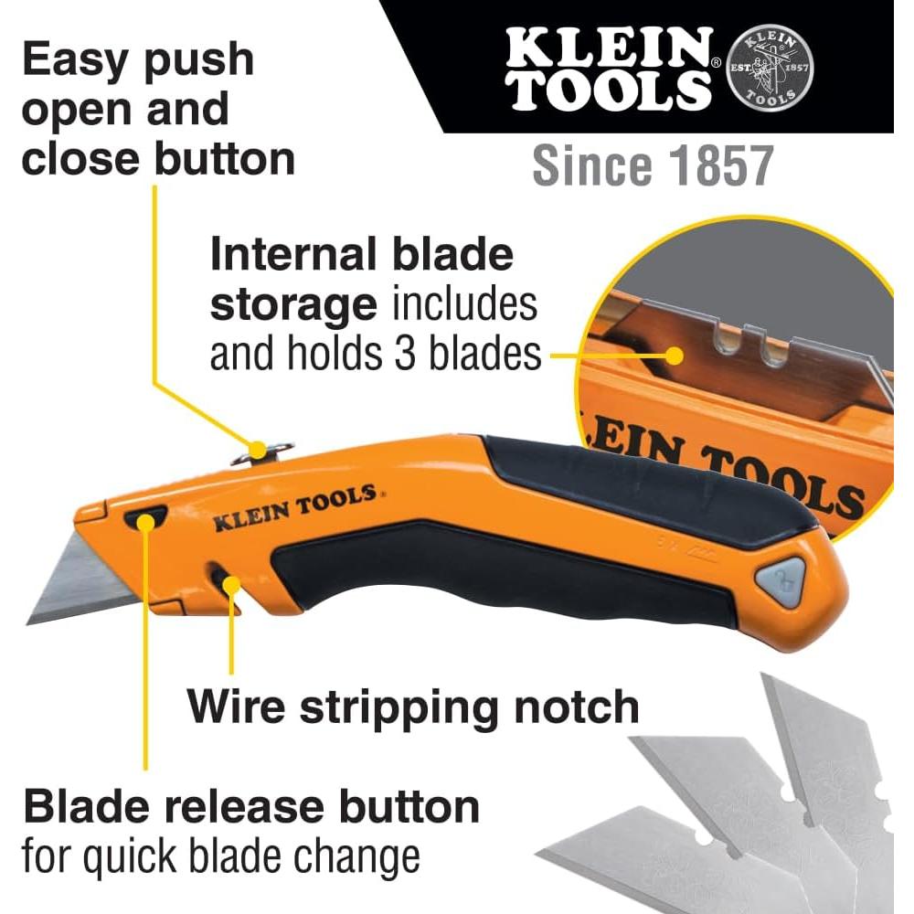 Cuchillo Utility Retráctil Klein Tools 44133 con Destripador