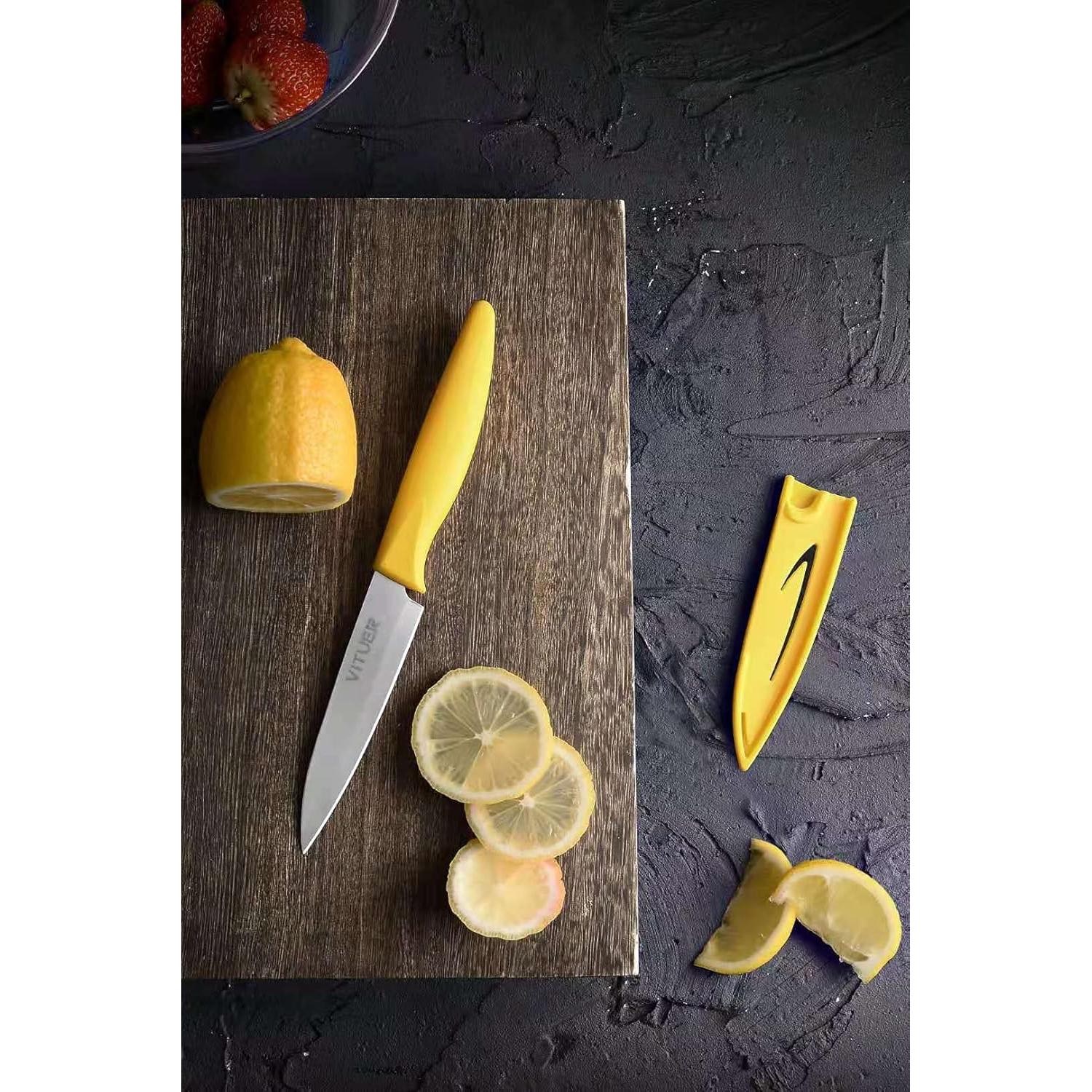 Set de 8 Cuchillos de Pelar VITUER, Acero Inoxidable 10 cm