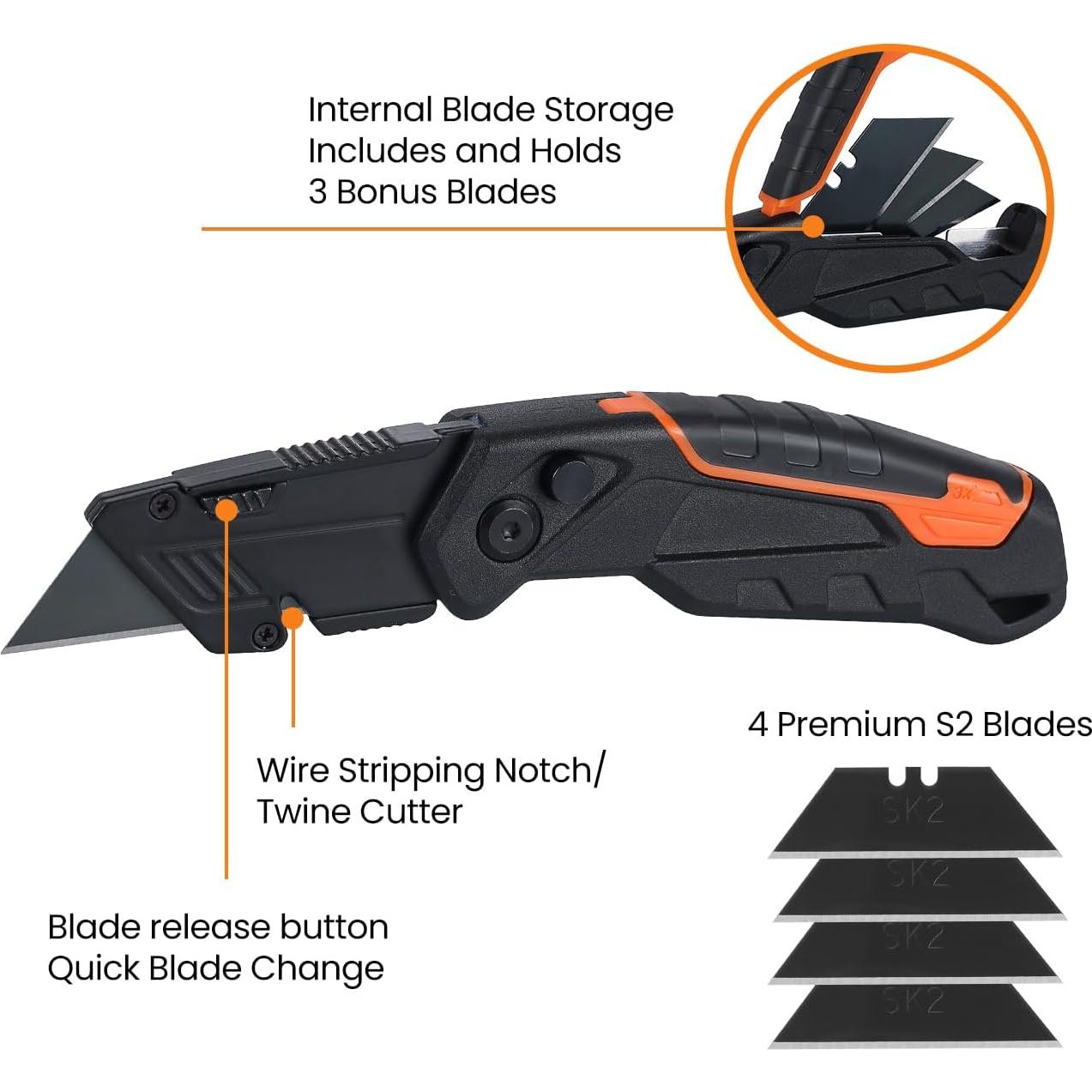 Cuchillo Utilitario Retráctil 2-en-1 Lichamp con 16 Cuchillas