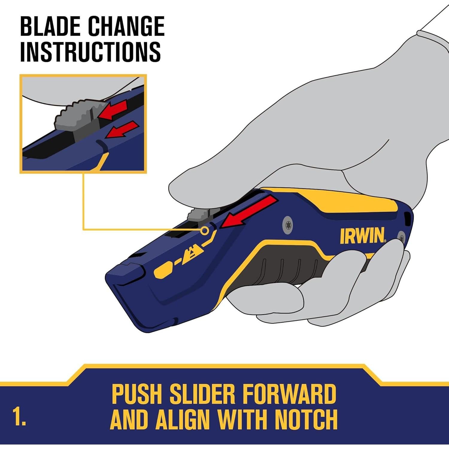 Cuchillo Utility IRWIN Retráctil de Aluminio con 5 Hojas