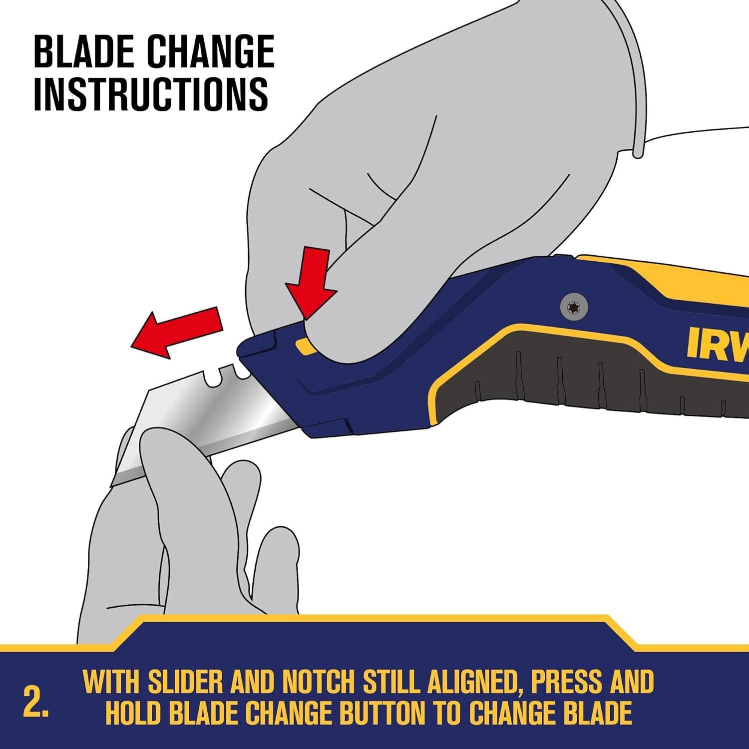 Cuchillo Utility IRWIN Retráctil de Aluminio con 5 Hojas