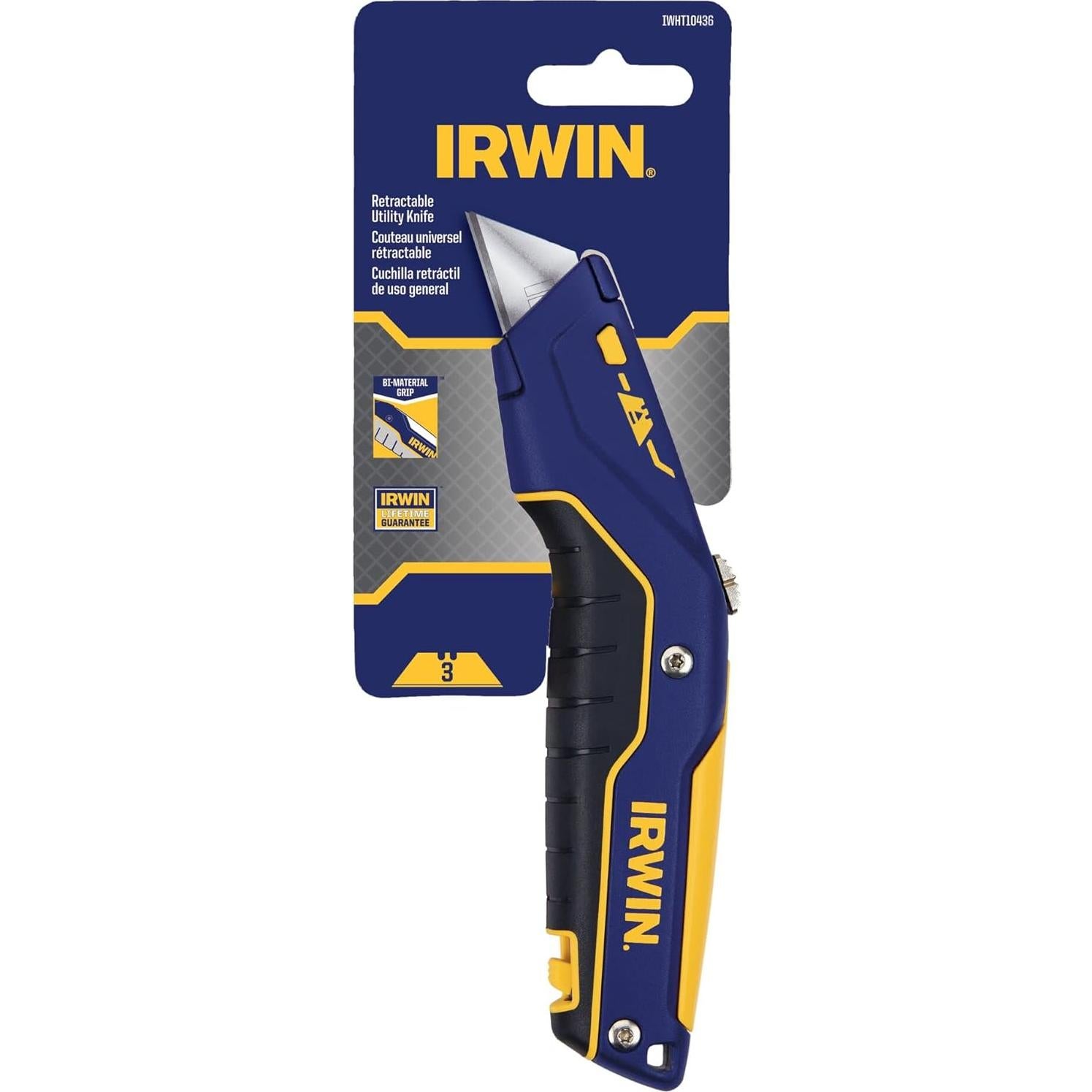 Cuchillo Utility IRWIN Retráctil de Aluminio con 5 Hojas