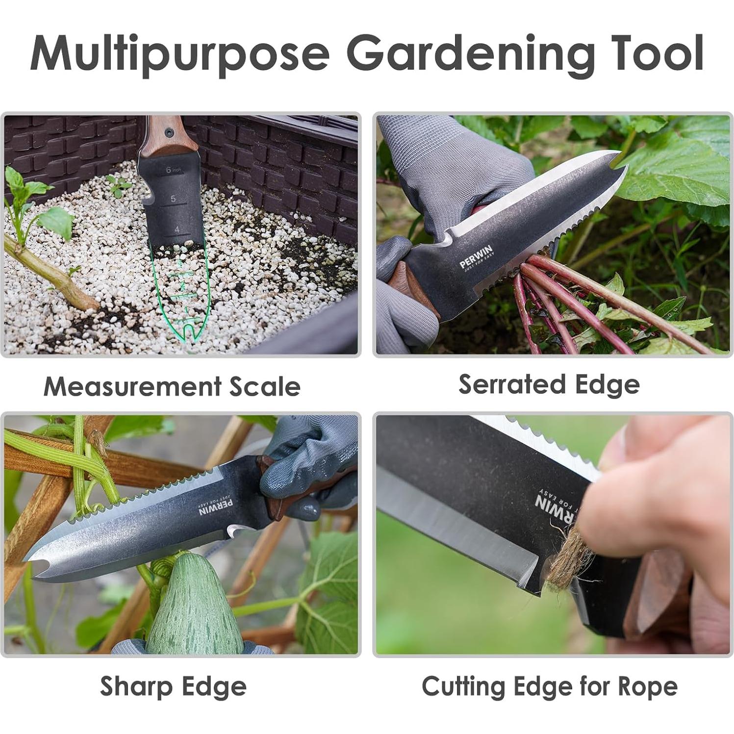 Cuchillo de Jardín Hori Hori PERWIN 30.73 cm Acero Inoxidable