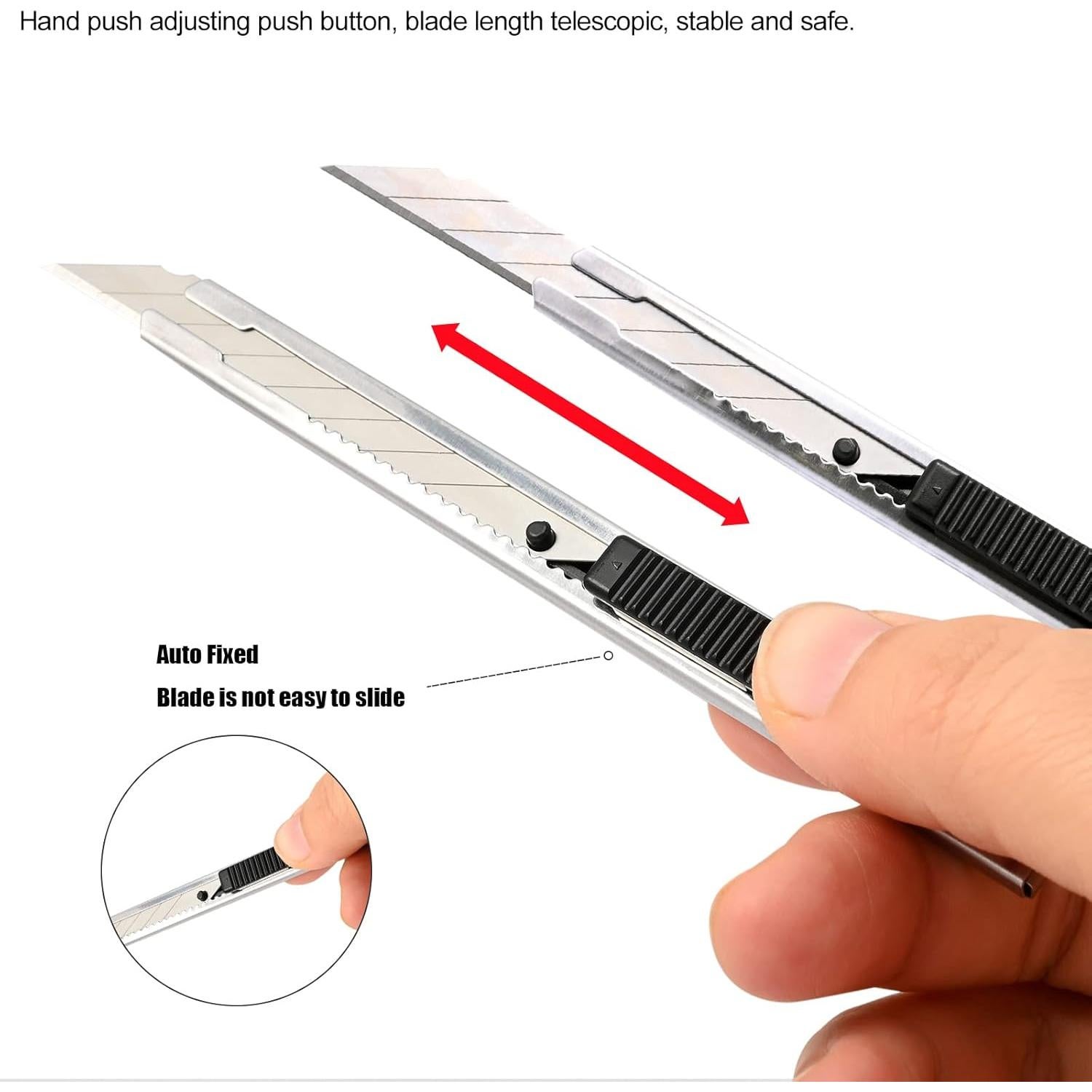 Cuchillo Utilitario Retráctil FOSHIO 3 Piezas 9mm 30°