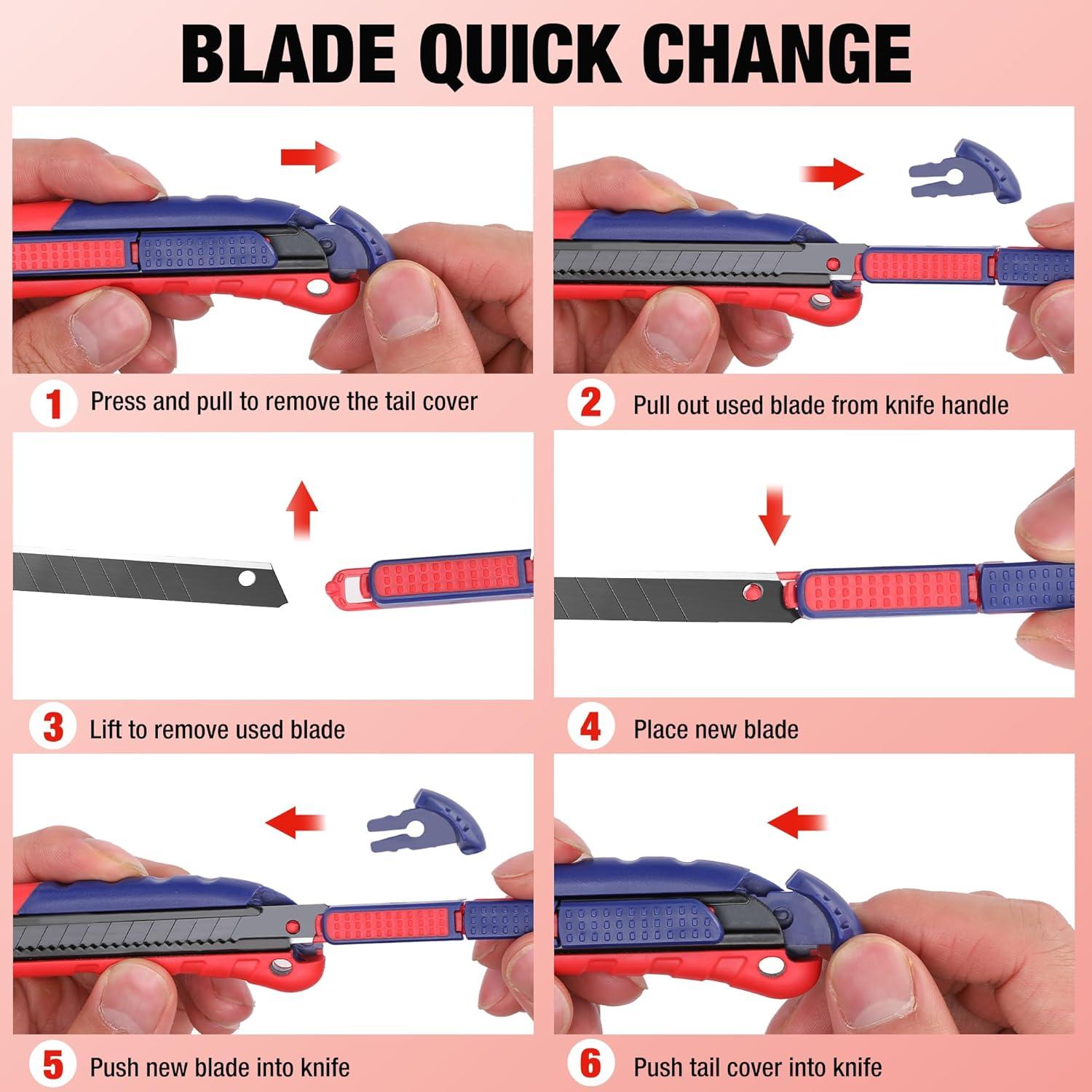 Cuchillo de Utilidad 2-en-1 WORKPRO con Cuchillas Retráctiles