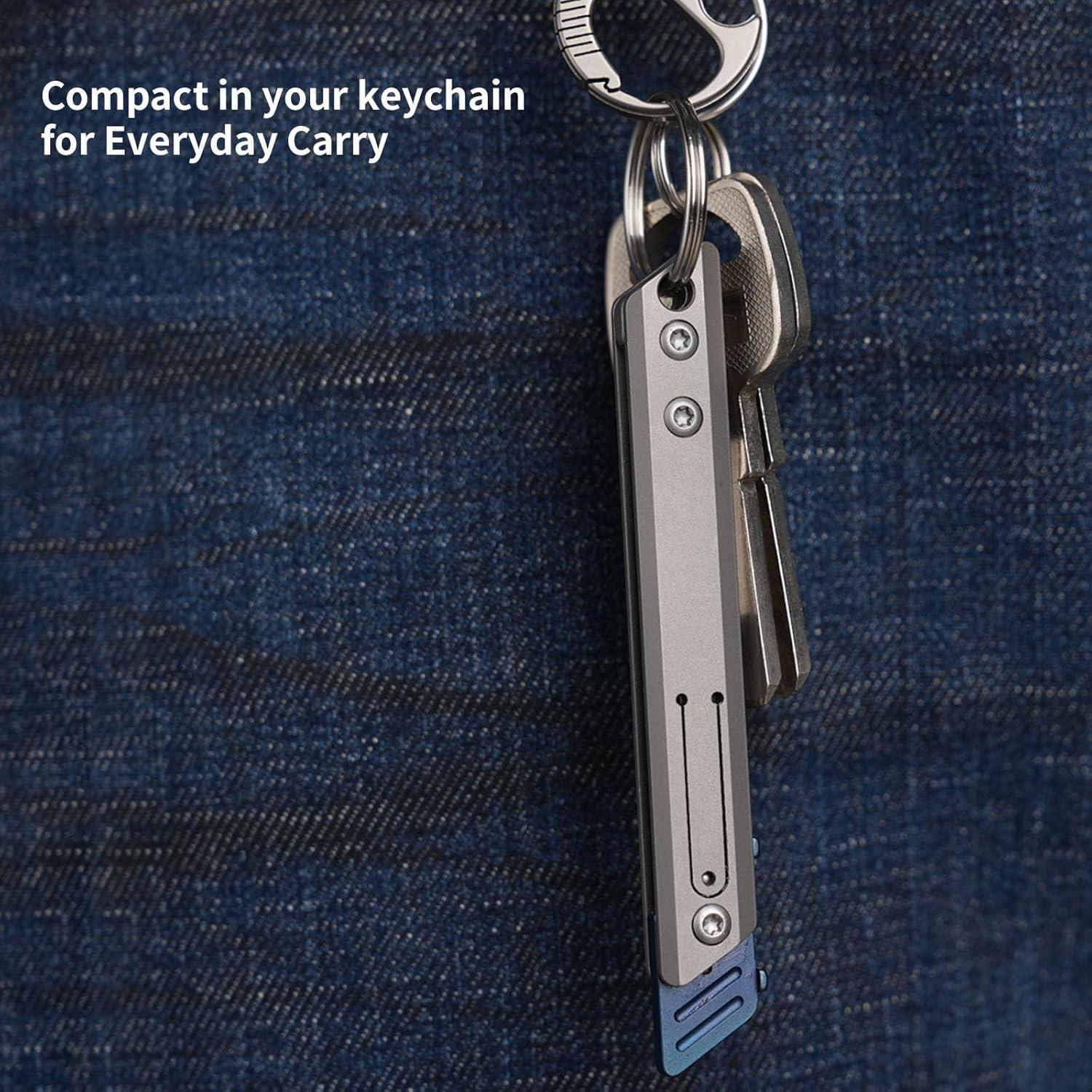 Cuchillo Utilitario Plegable TikiDesign TKK3 Titanio EDC 10 Cuchillas