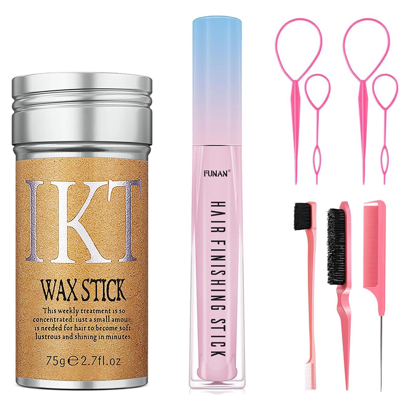 Juego de 9 Piezas para Peinado de Cabello FUNAN Rosa