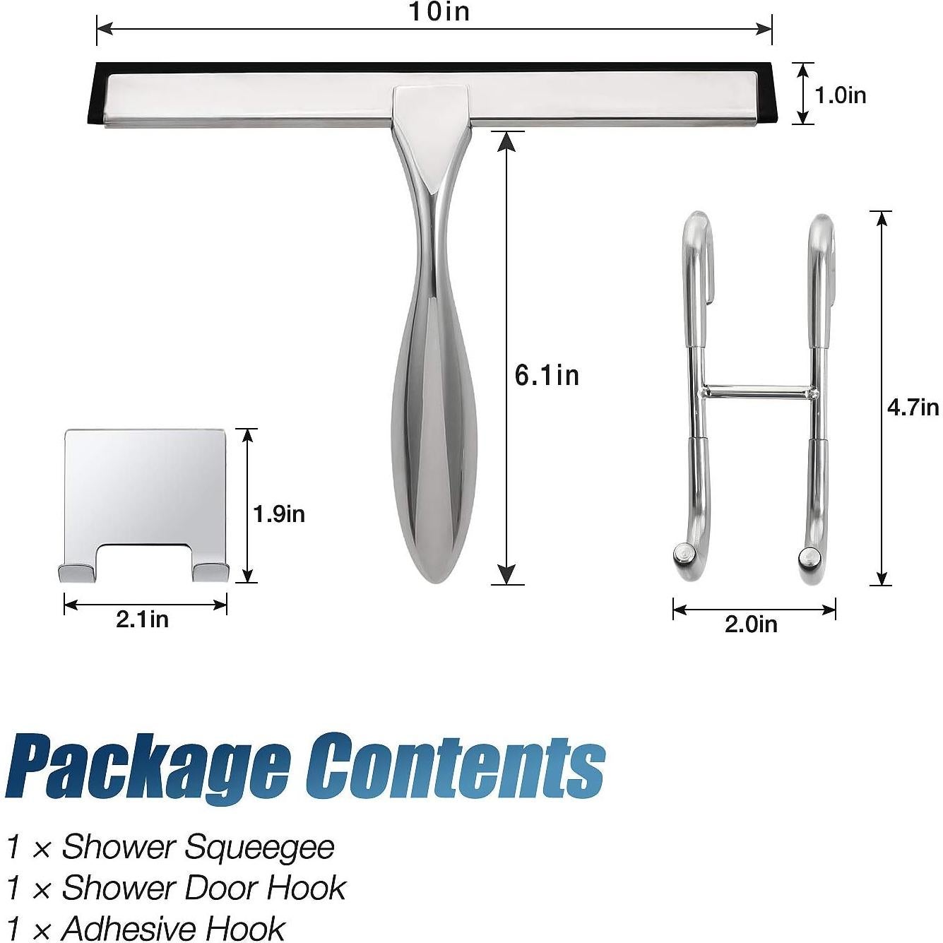Limpiaparabrisas de Ducha Simtive 25.5 cm Plata con Ganchos