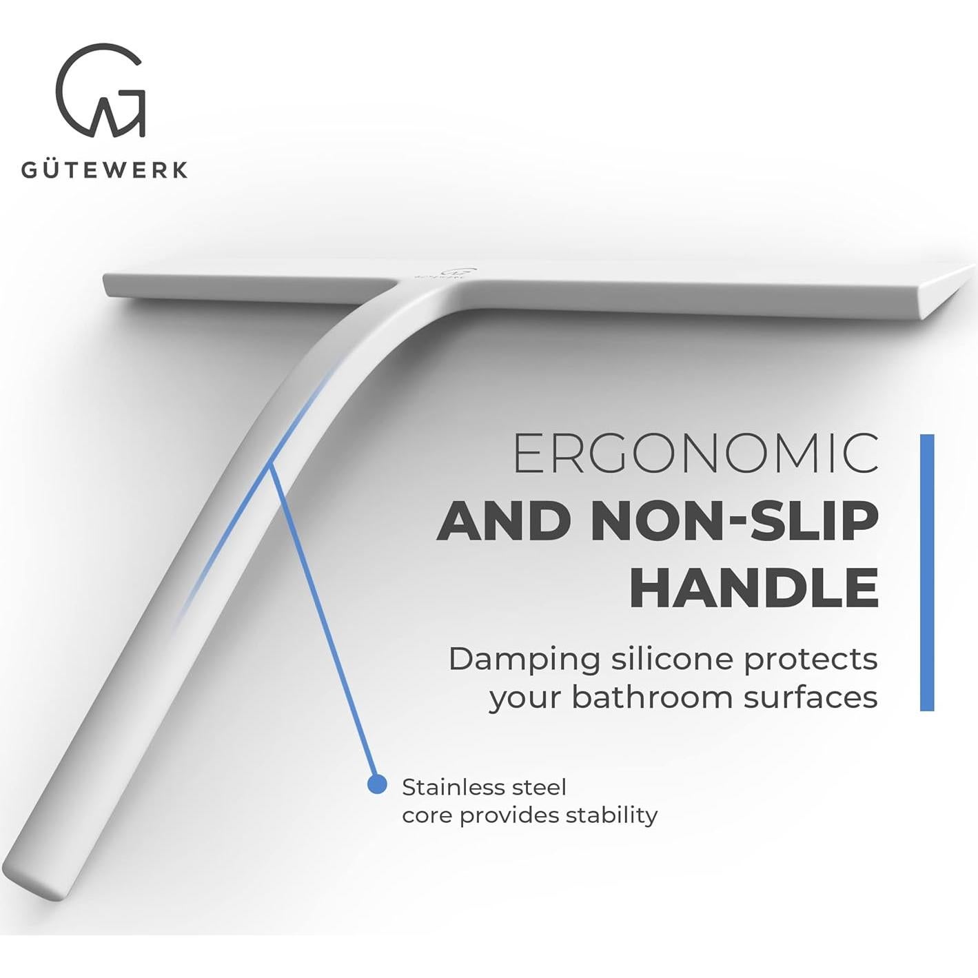 Limpiacristales de Silicona GÜTEWERK 28 cm Blanco Ergonómico