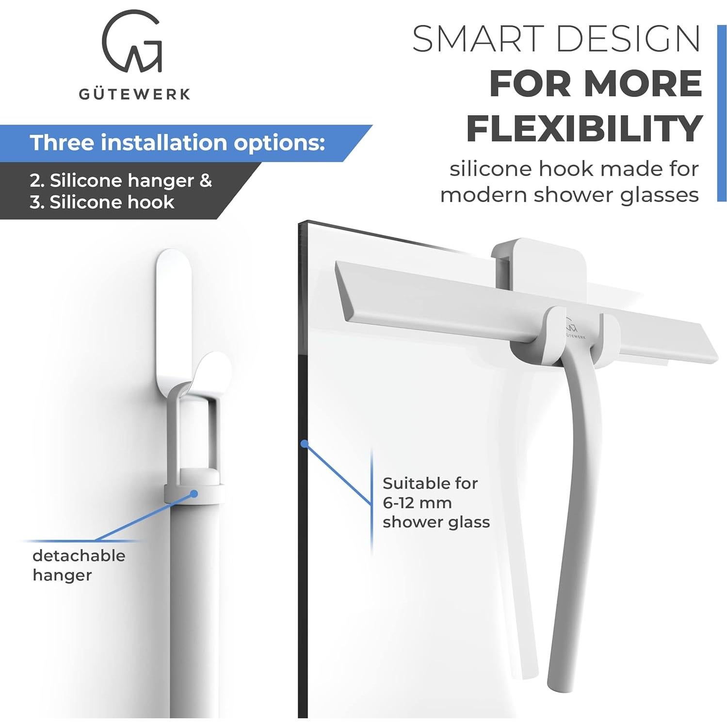 Limpiacristales de Silicona GÜTEWERK 28 cm Blanco Ergonómico