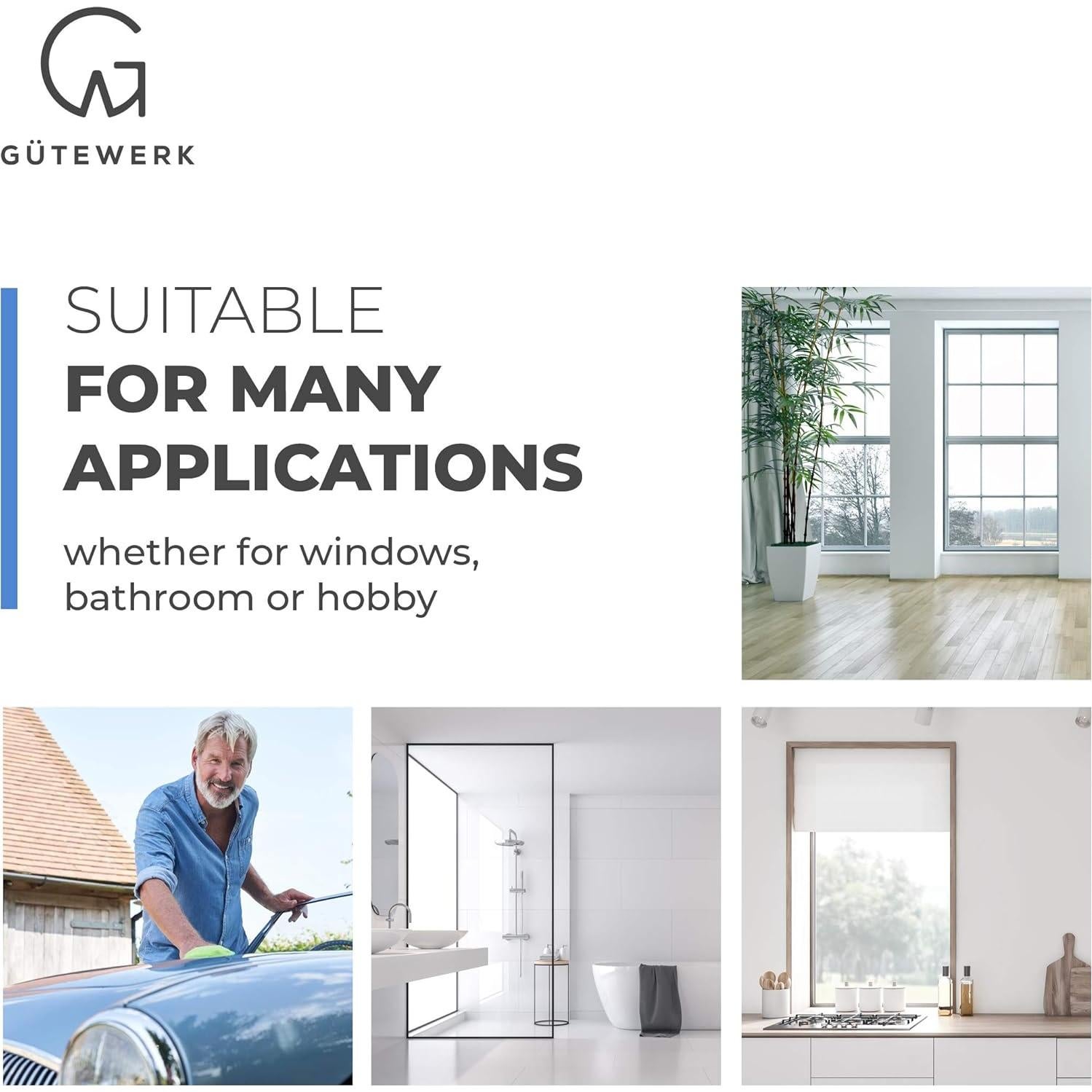 Limpiacristales de Silicona GÜTEWERK 28 cm Blanco Ergonómico