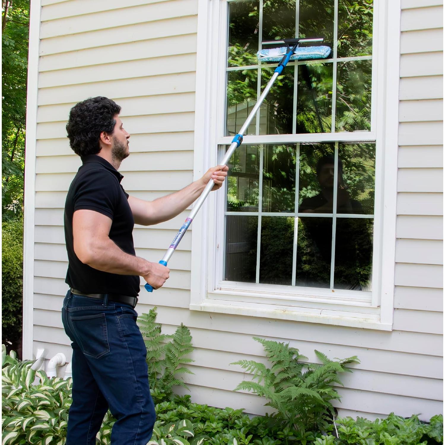 Limpiacristales 2-en-1 Unger Professional con Poste Telescópico 2.44 m