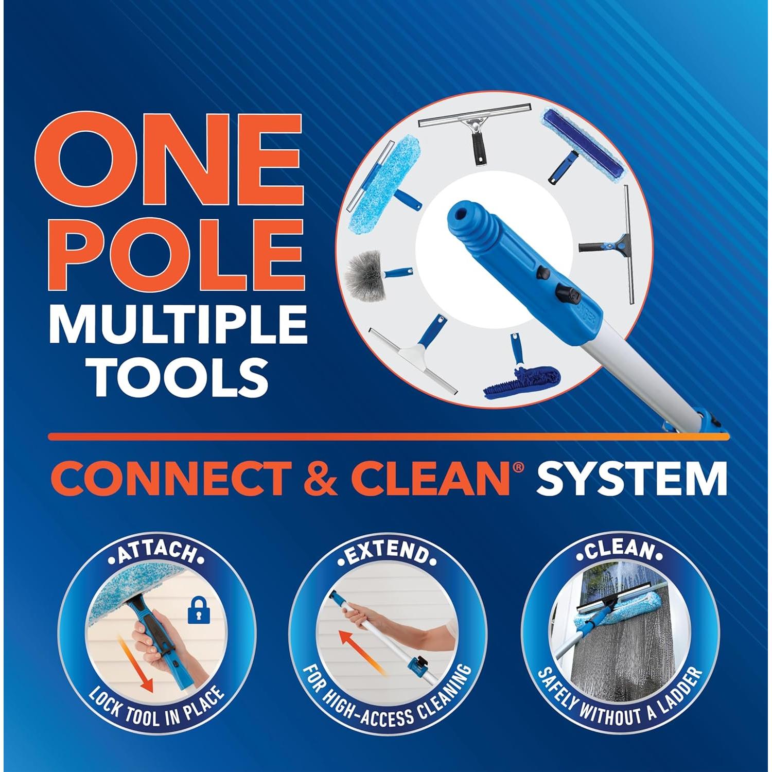 Limpiacristales 2-en-1 Unger Professional con Poste Telescópico 2.44 m