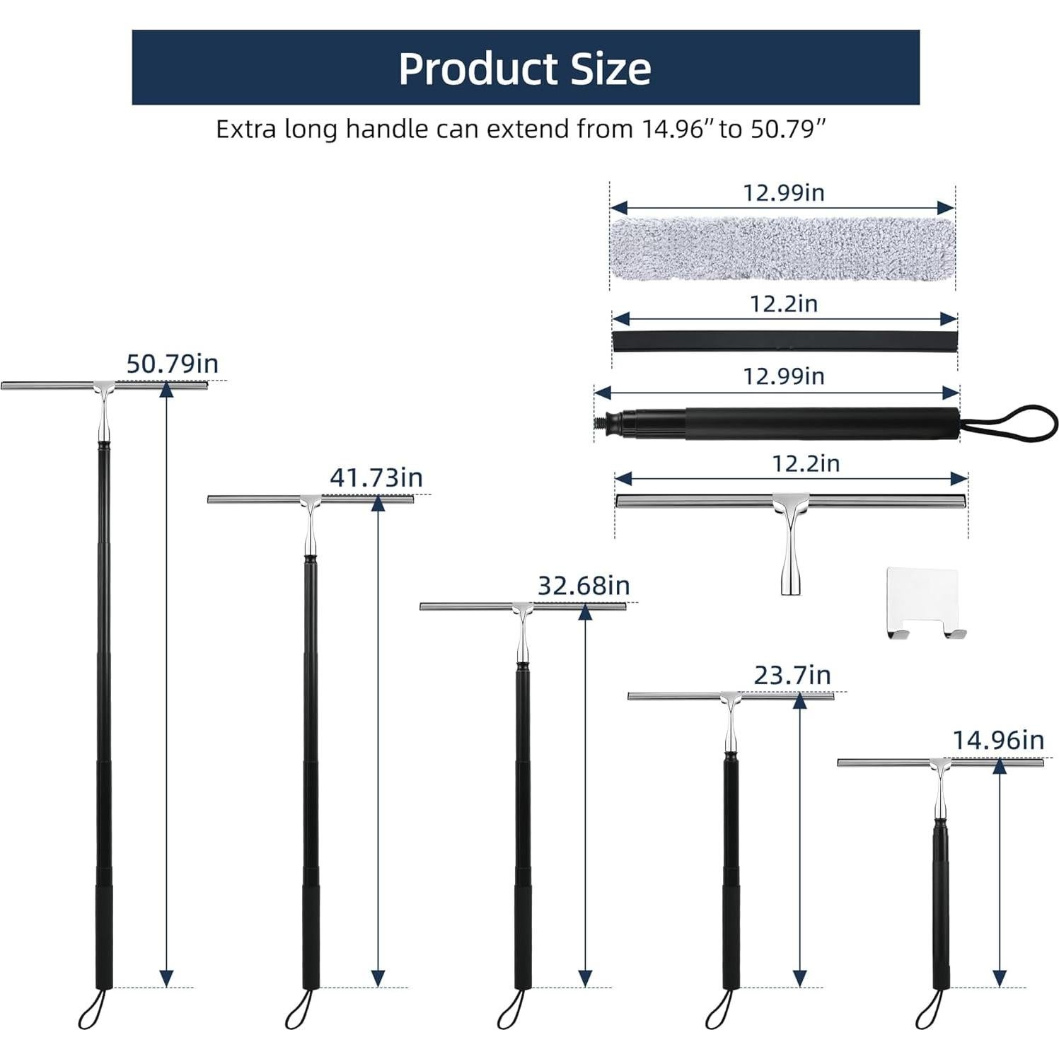 Limpiaparabris Telescópico Eahwey 2 en 1 128.7 cm Negro