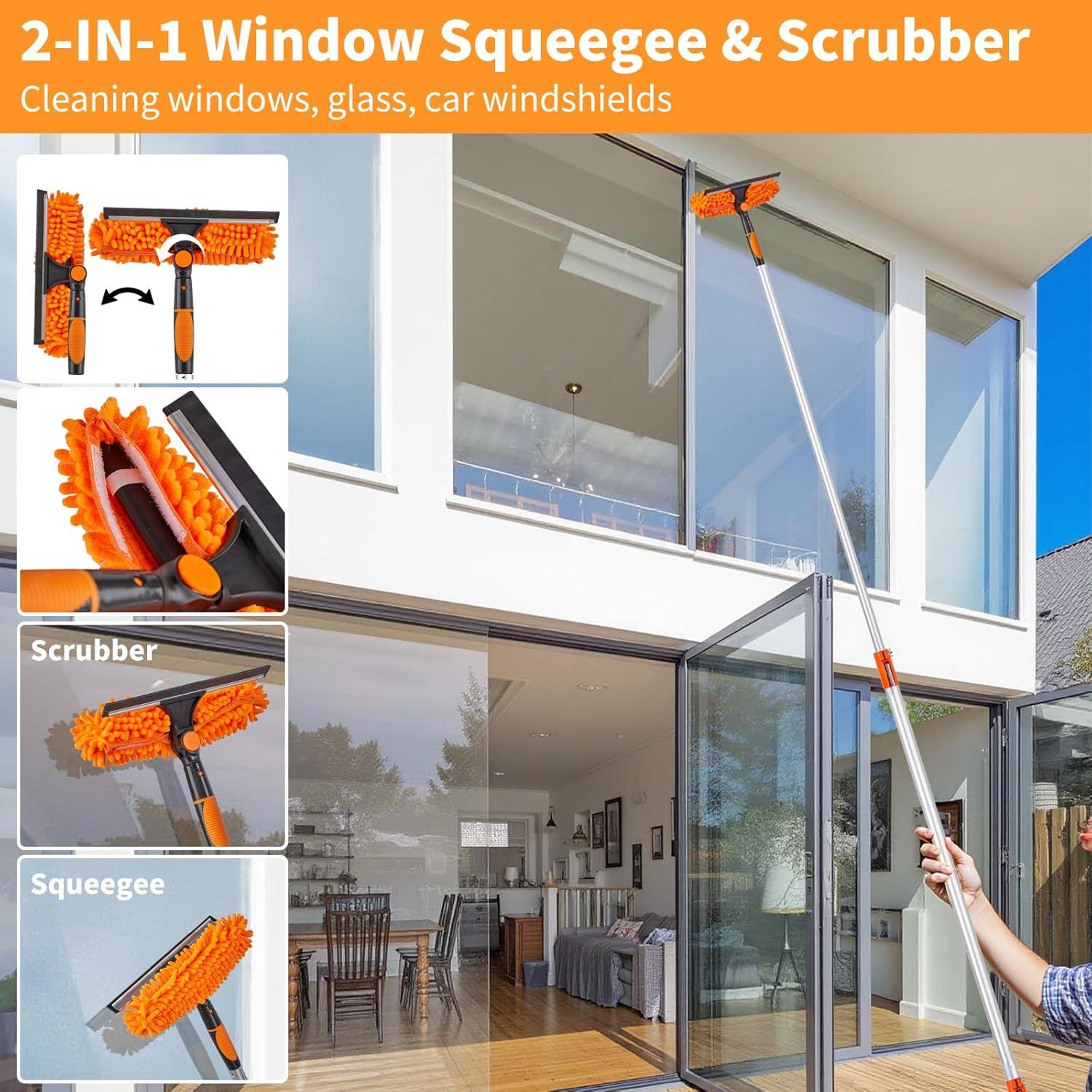 Kit de Plumero Extensible Outvita 1.22-3.66 m con Cabezal 3-en-1