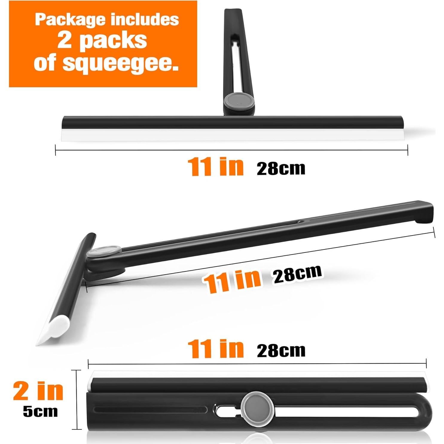 Limpiacristales NEWE 28 cm Rotativo 360° para Ducha y Espejos