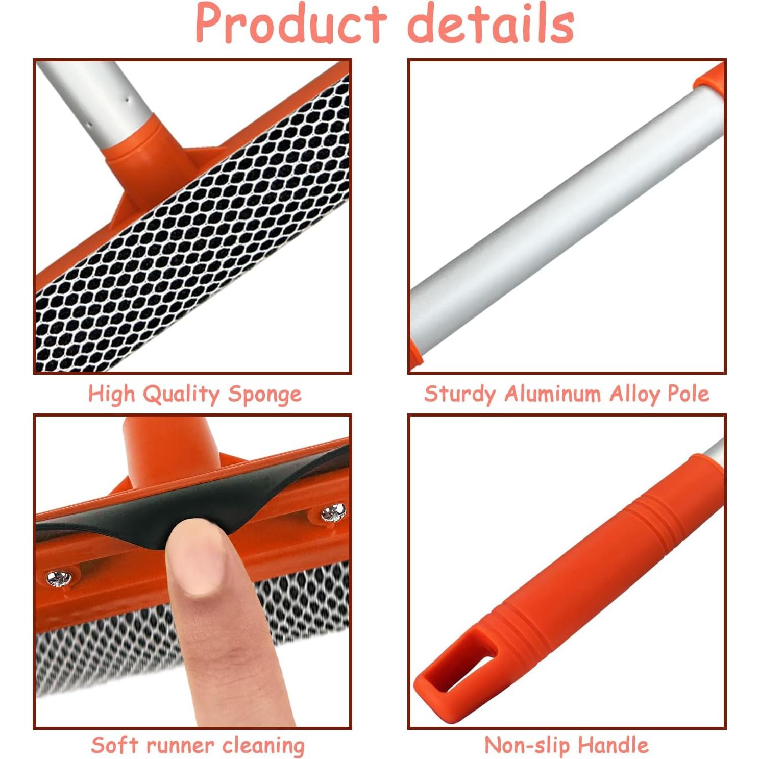 Raspador de Ventanas 2 en 1 Bunliuys con Mango Extensible 48 cm