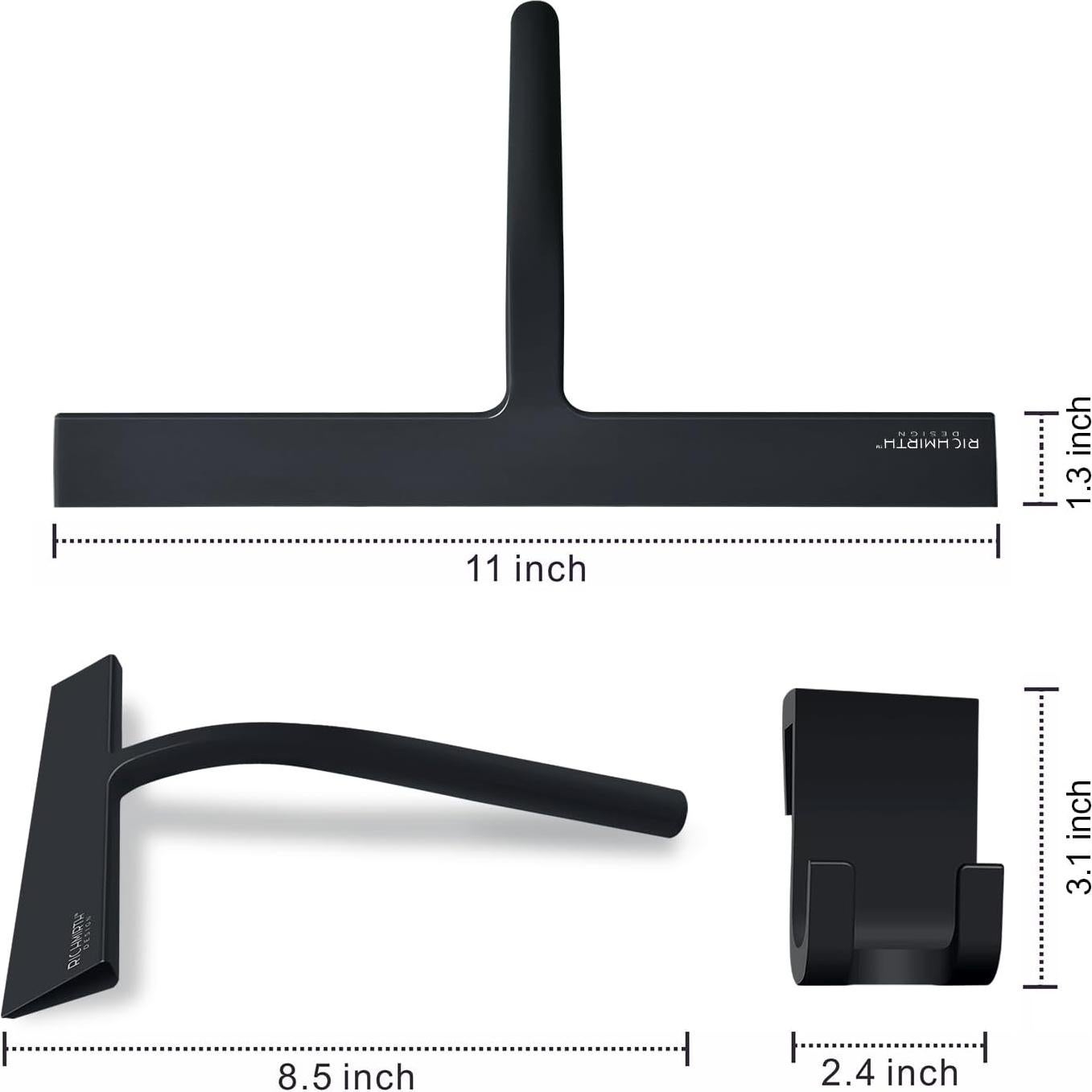 Silicone Rubber Blade & Hook Shower Window Squeegee 11" in Width Silicone Car Squeegee Bathroom Squeegee for Shower Squeegee for Shower Doors Car Window