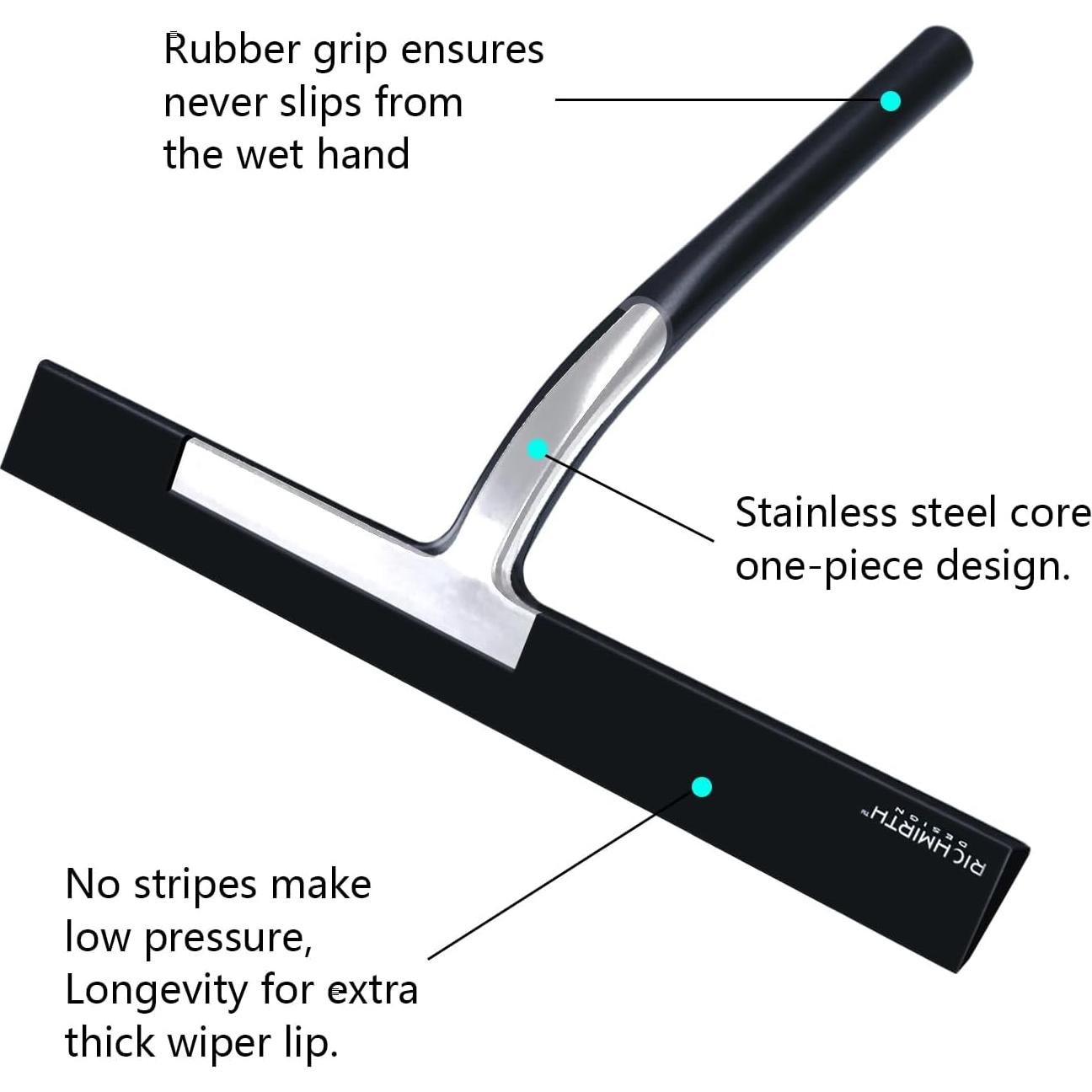 Silicone Rubber Blade & Hook Shower Window Squeegee 11" in Width Silicone Car Squeegee Bathroom Squeegee for Shower Squeegee for Shower Doors Car Window