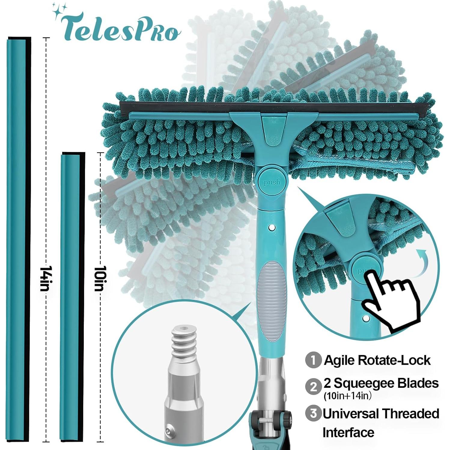 Limpiaparabrisas Telescópico TelesPro 12 Pies con Paños