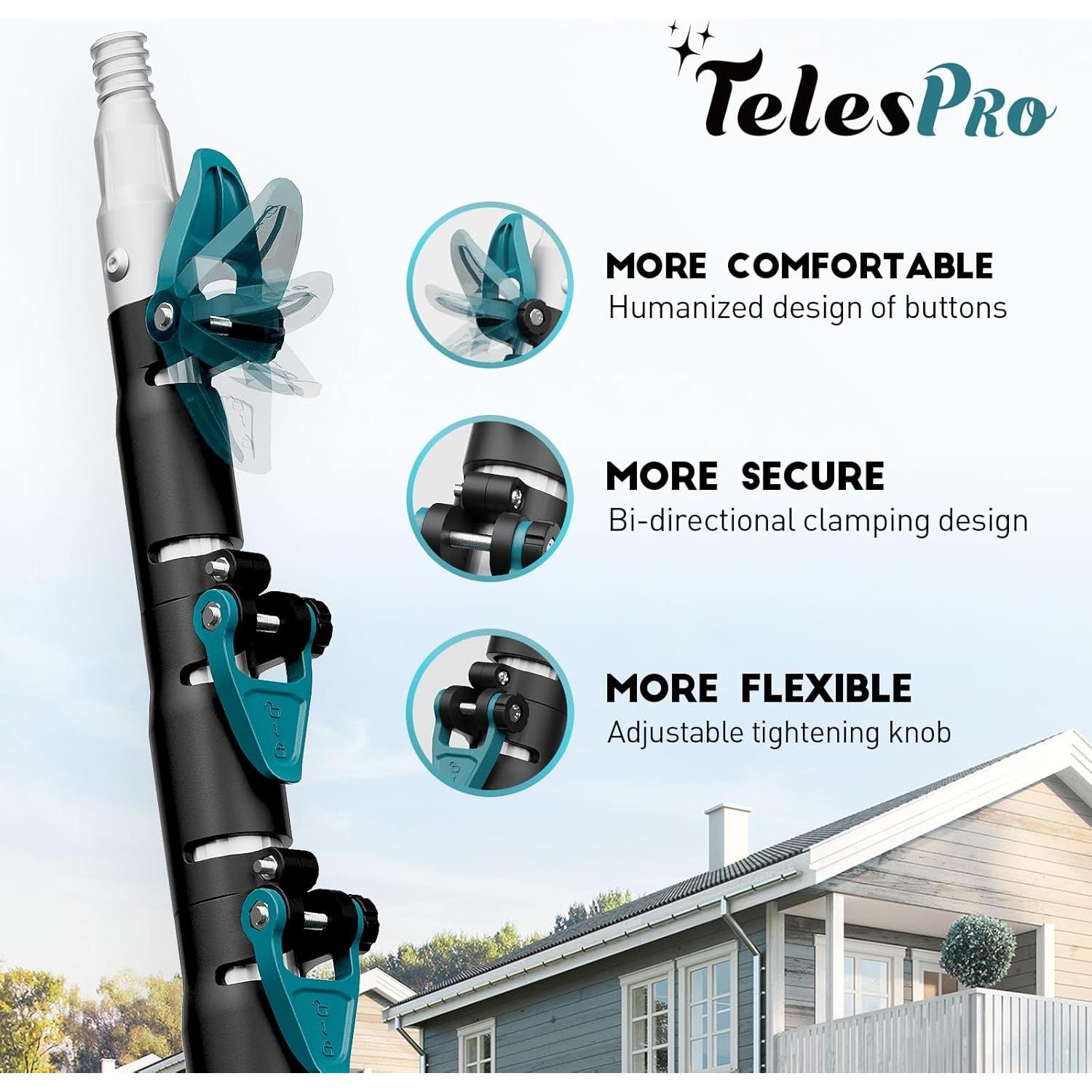 Limpiaparabrisas Telescópico TelesPro 12 Pies con Paños