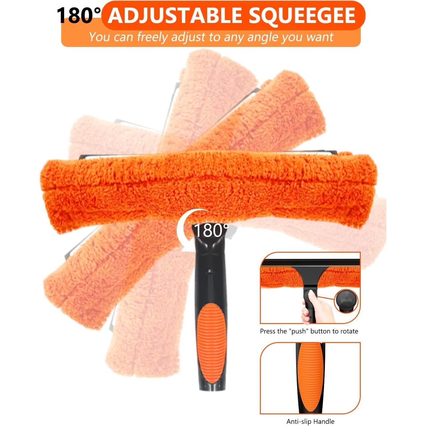 Raspador de Ventanas 2 en 1 SKGPOLE con Polo Telescópico 5-19 pies