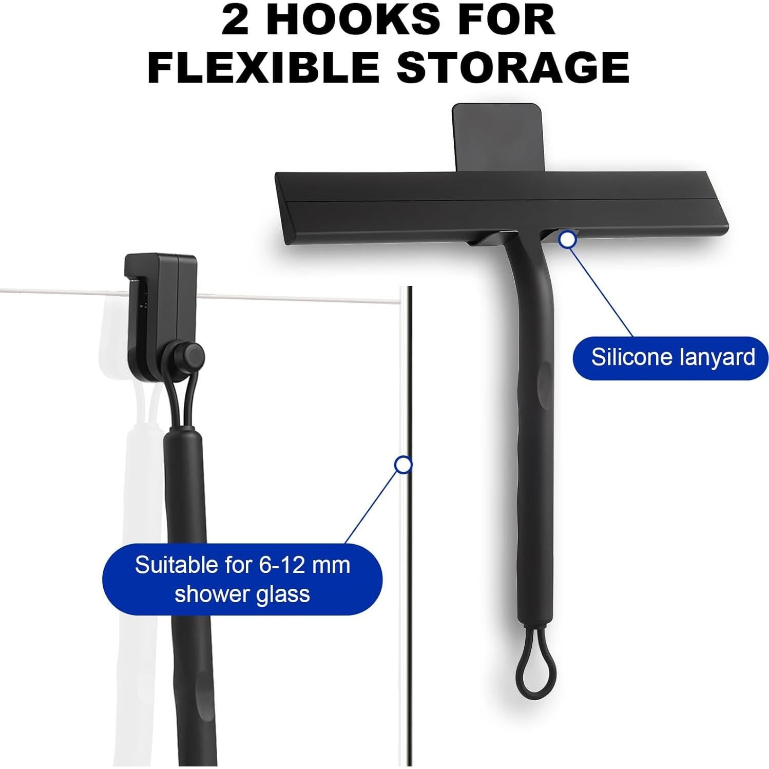 Raspador de Ducha Wlich 21.6 cm Silicona y Acero Inoxidable