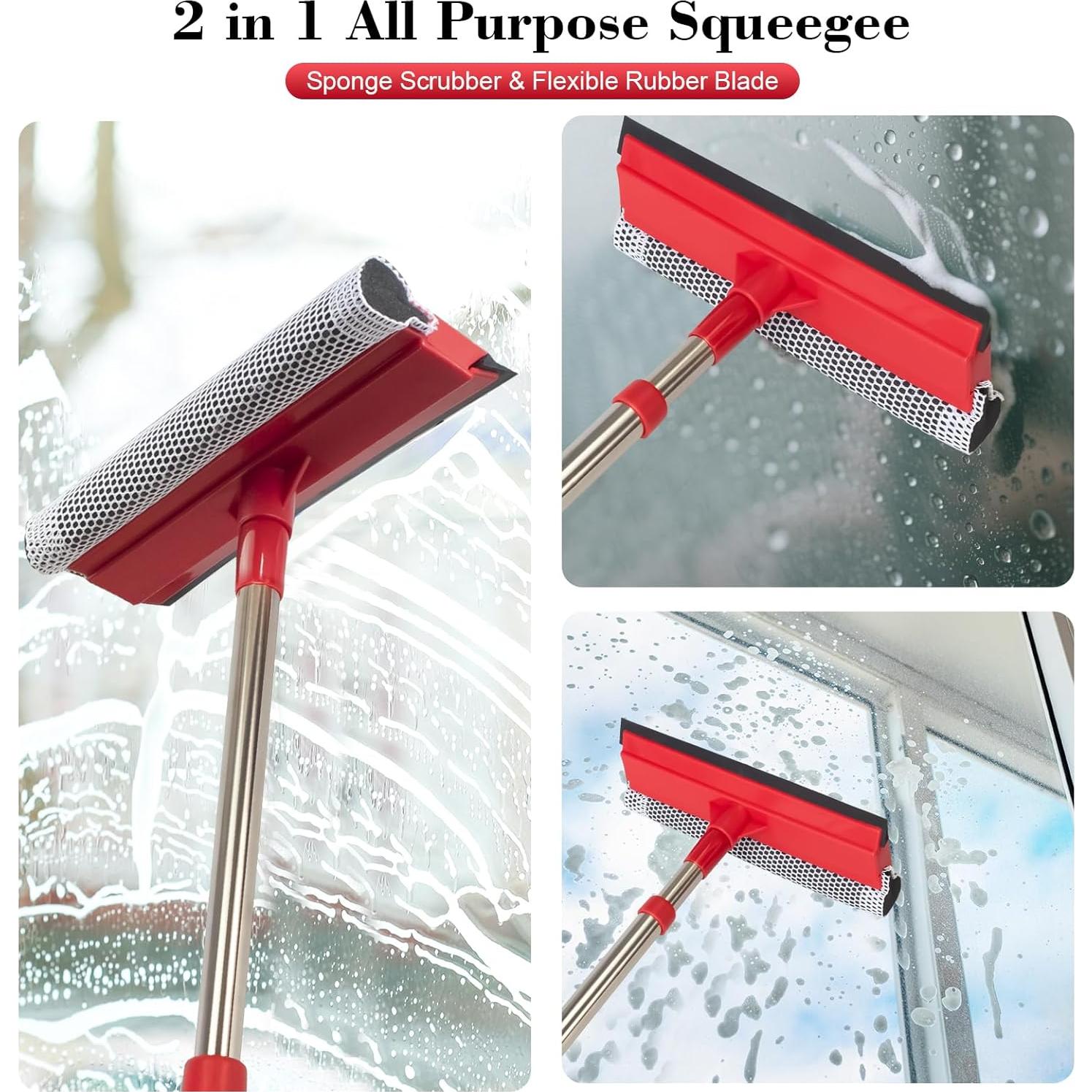 Limpiaparabrisas telescópico Conliwell 2 en 1 40-70 cm Rojo