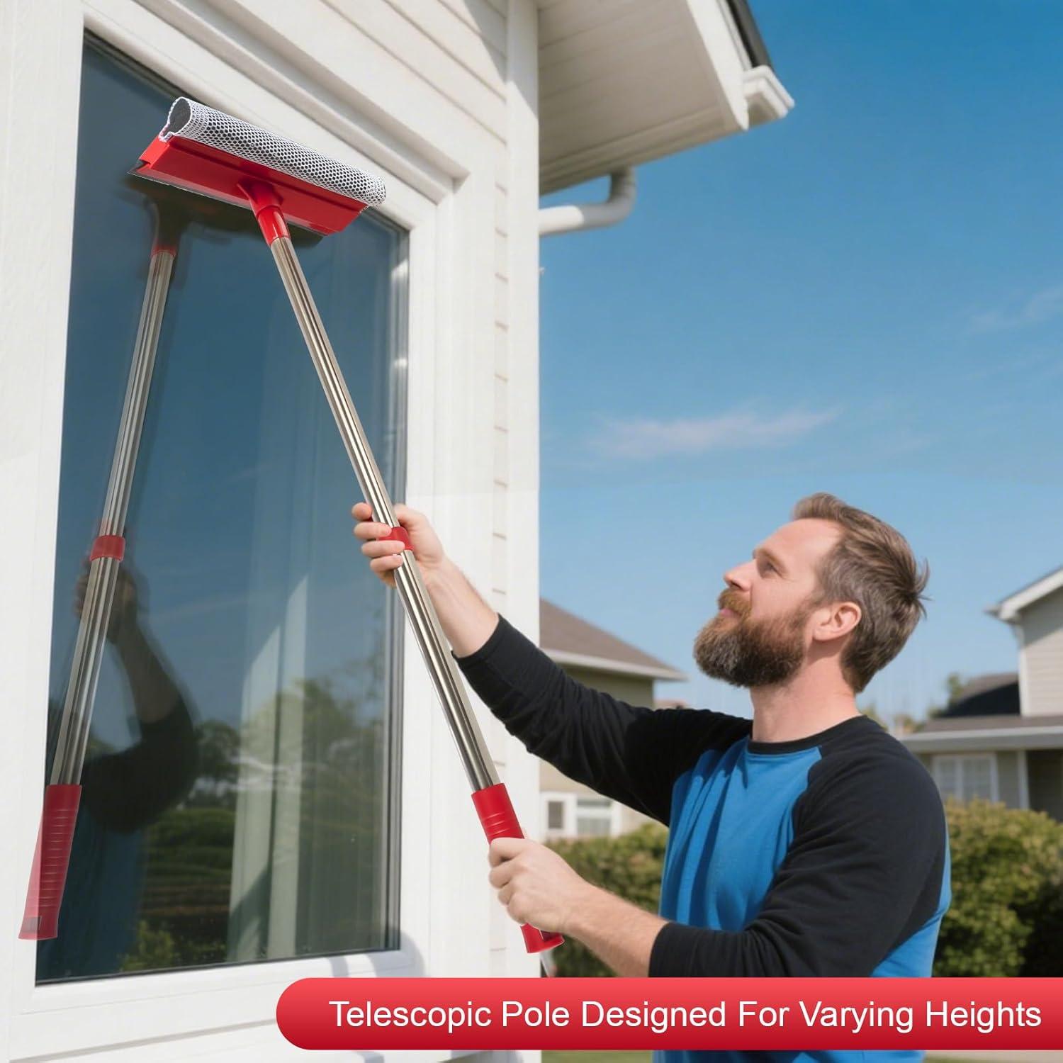 Limpiaparabrisas telescópico Conliwell 2 en 1 40-70 cm Rojo