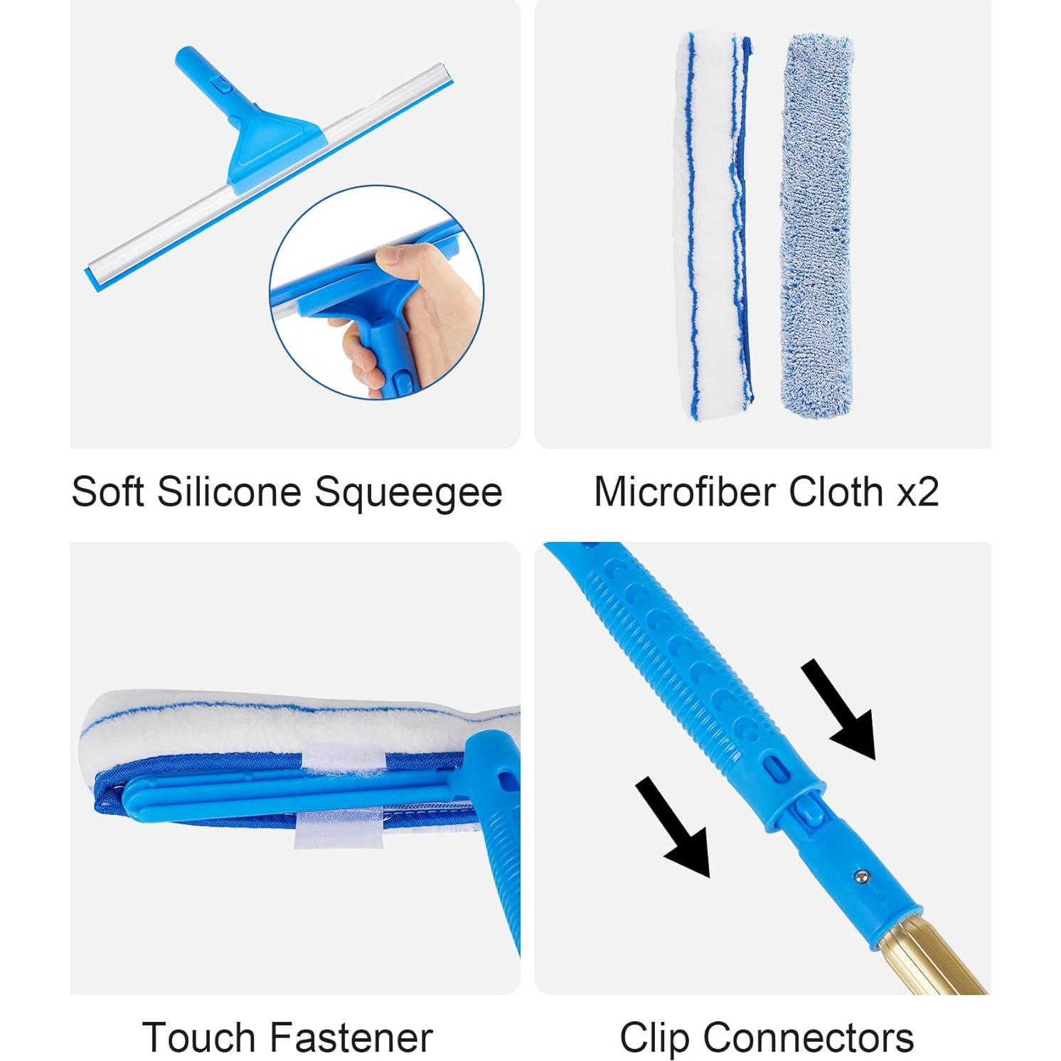 Kit de limpieza 2 en 1 ZKUAOGDI con postes de extensión 1.04 kg