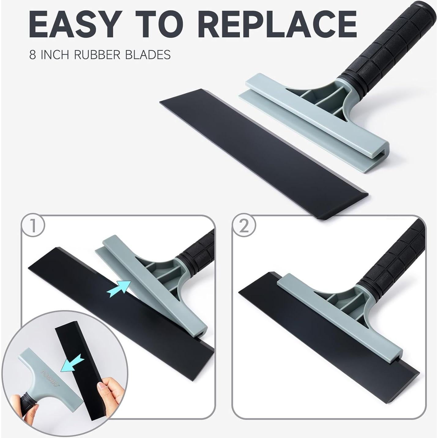 Limpiaparabrisas FOSHIO 20.32 cm Doble Cara Antideslizante - Paquete de 2