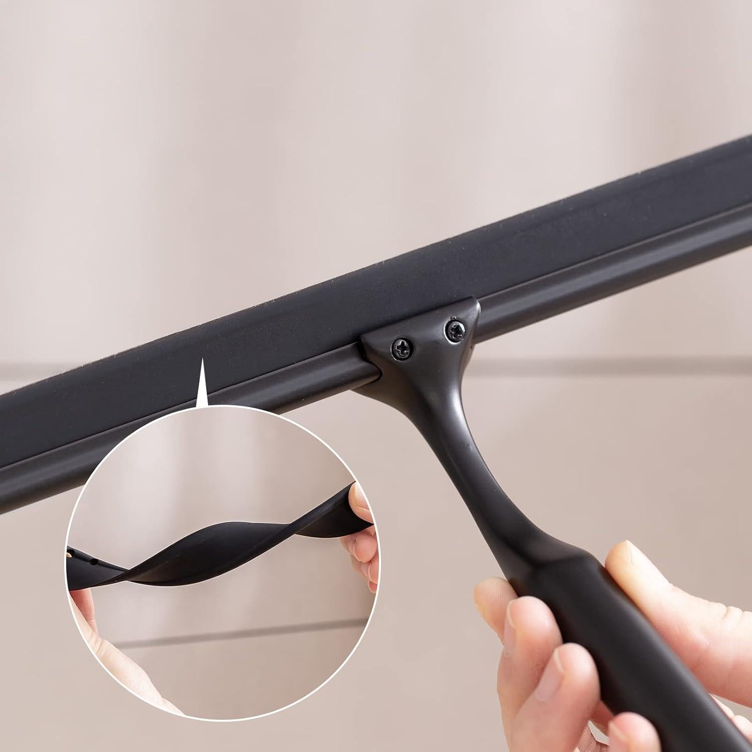 Limpiacristales Ettori 25.4 cm Multiusos Acero Inoxidable Negro