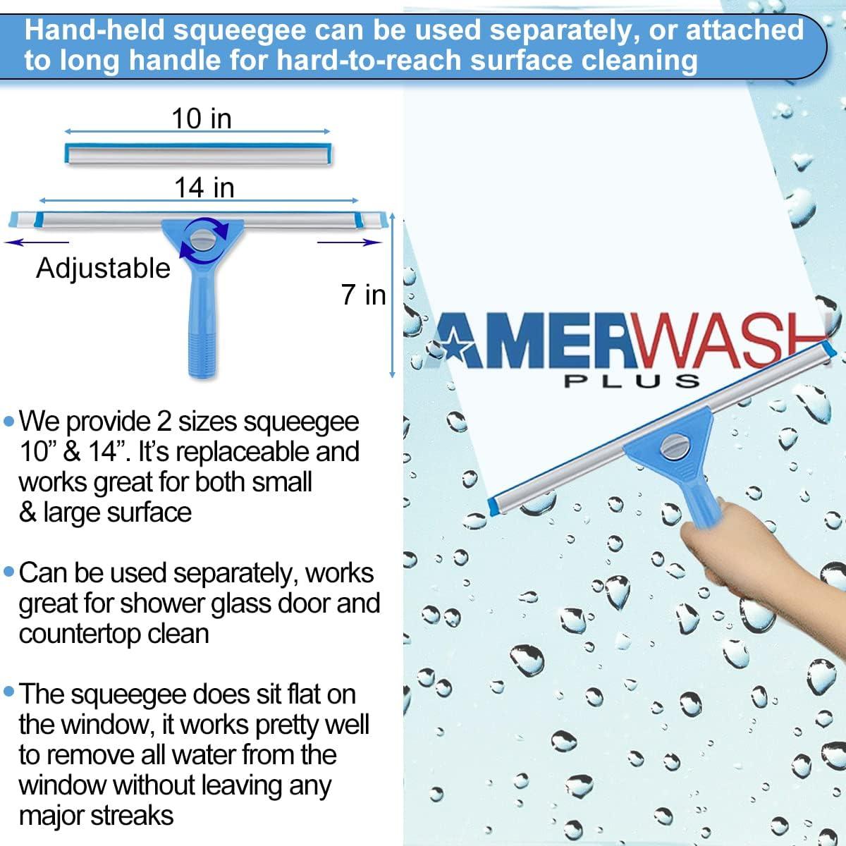 Kit de limpieza de ventanas AMERWASH PLUS con mango extensible 175 cm