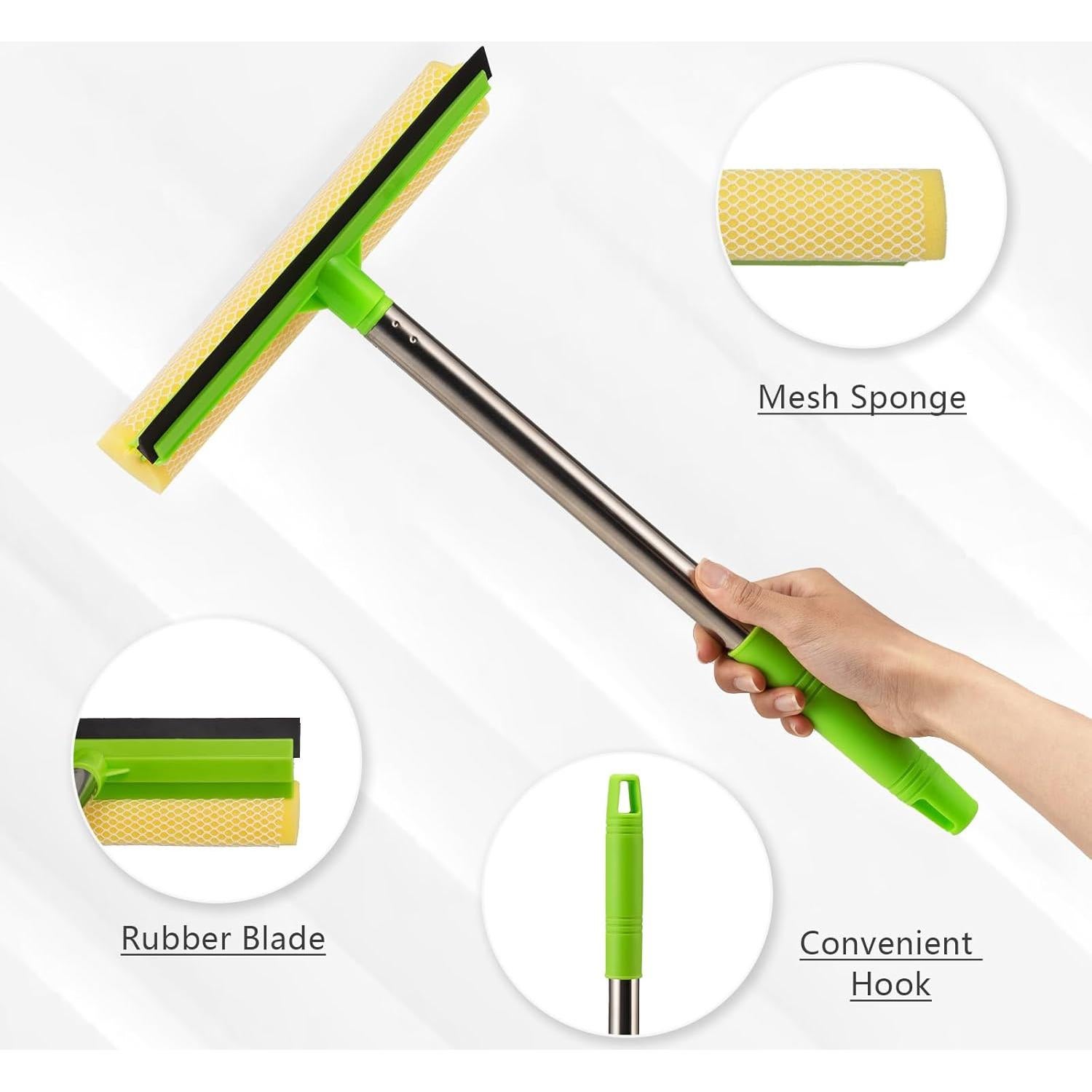 Raspador de Ventanas 2 en 1 Niccfdc con Mango Largo Verde