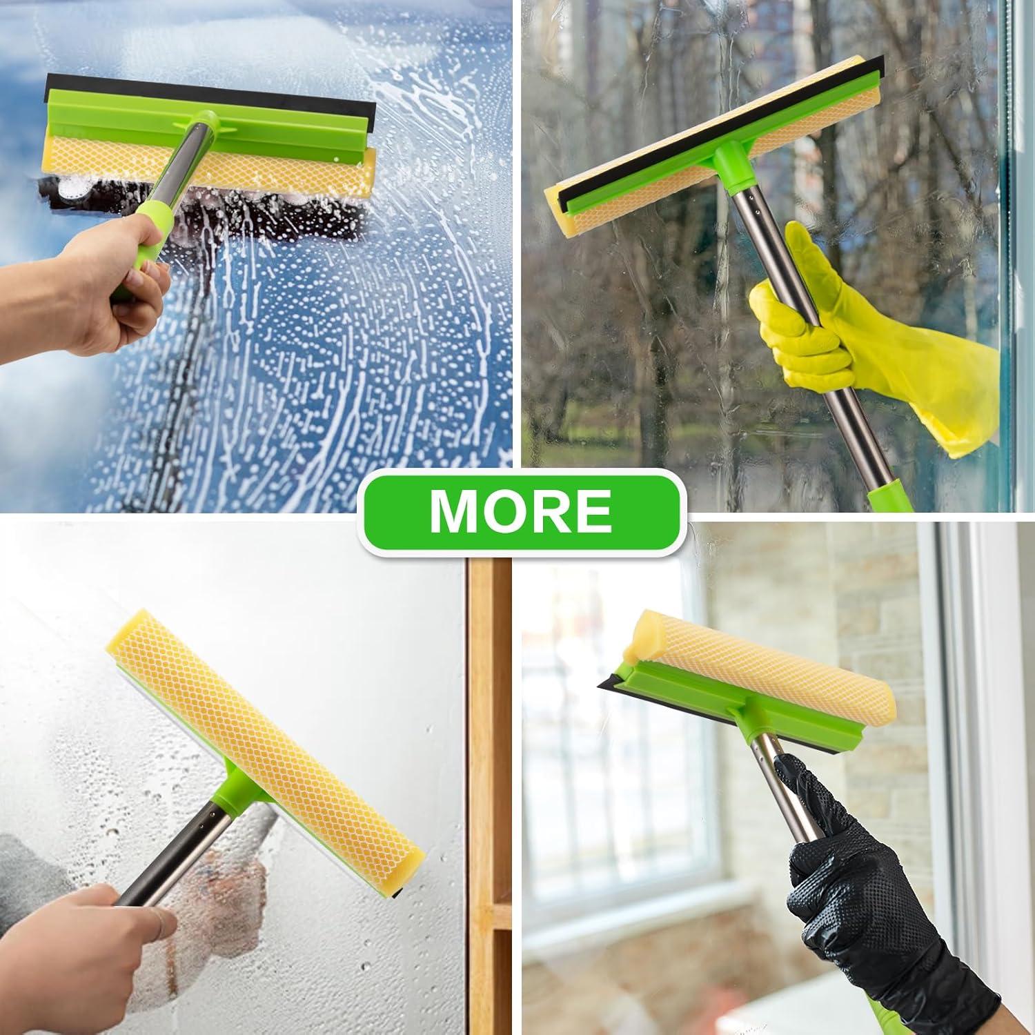 Raspador de Ventanas 2 en 1 Niccfdc con Mango Largo Verde