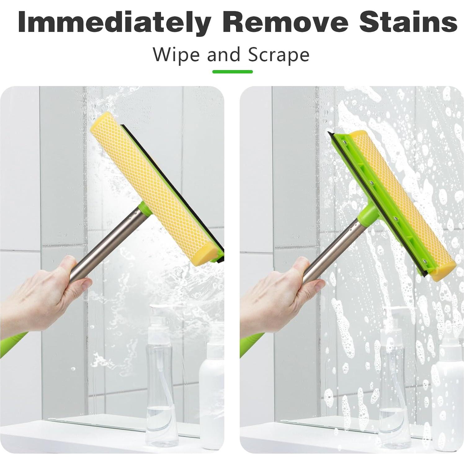 Raspador de Ventanas 2 en 1 Niccfdc con Mango Largo Verde