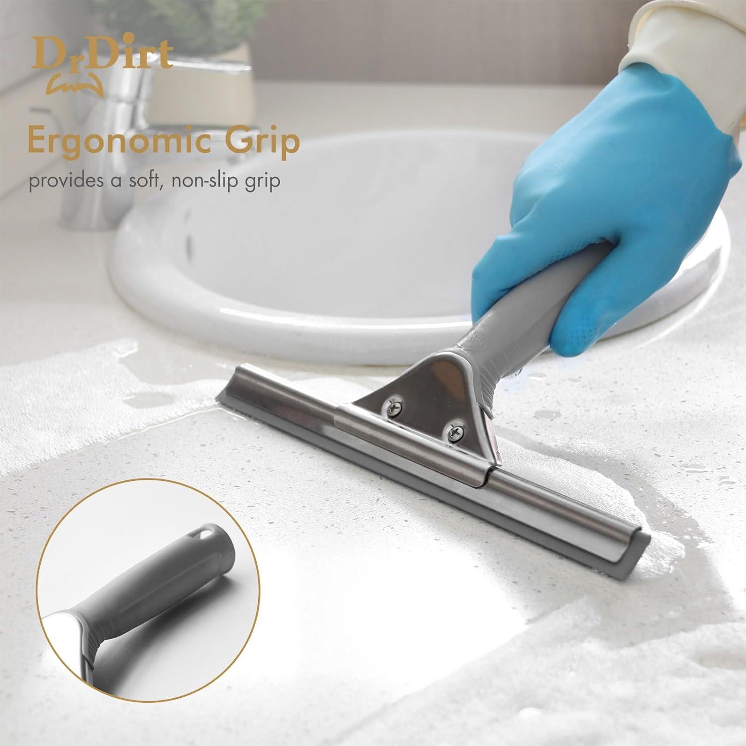 Limpiacristales DrDirt 35 cm, acero inoxidable, mango ergonómico