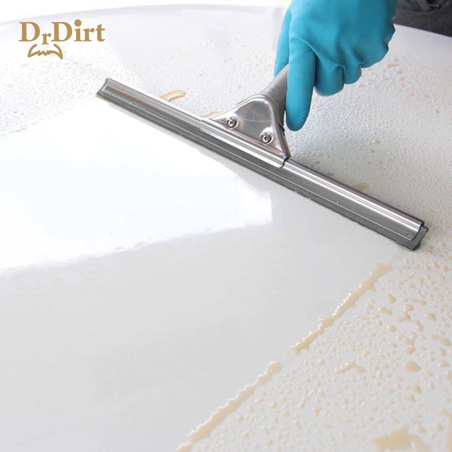 Limpiacristales DrDirt 35 cm, acero inoxidable, mango ergonómico