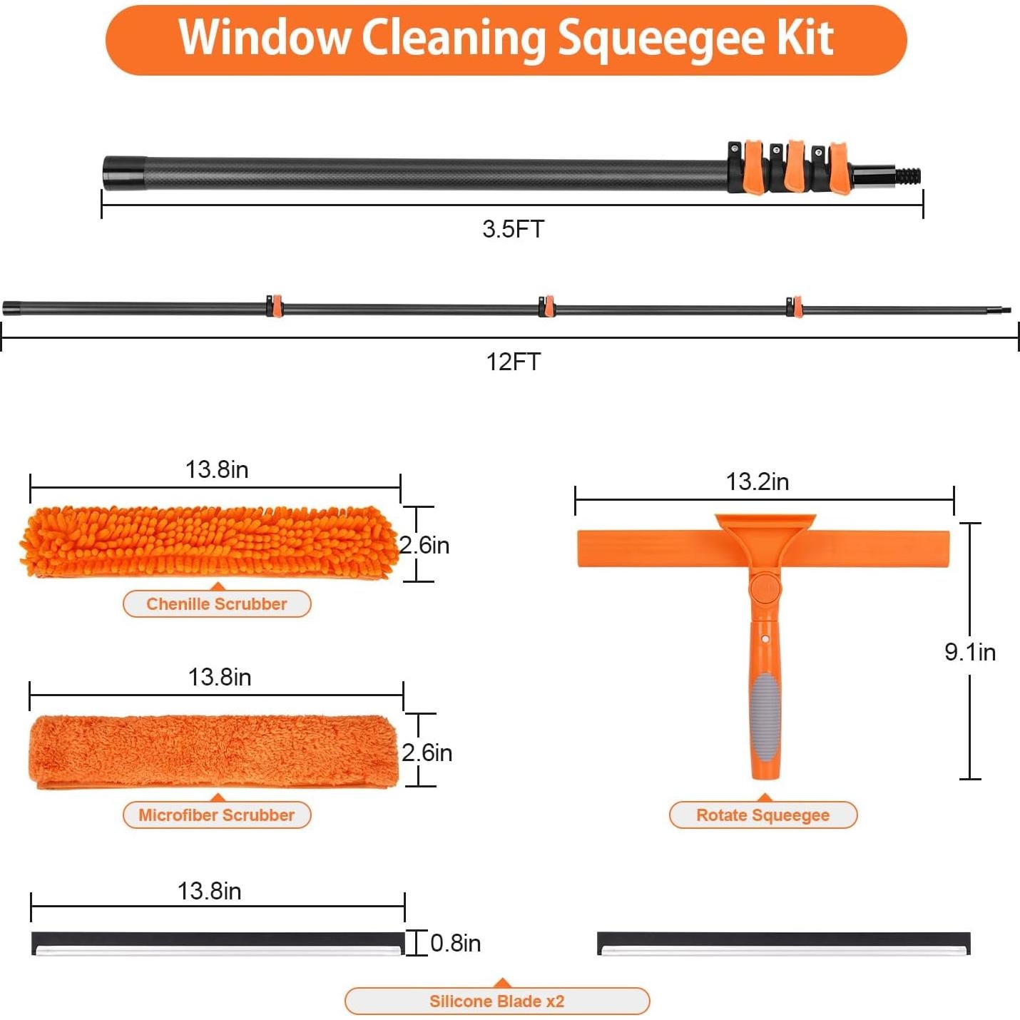 Raspador de Ventanas Msnaile con Polo de Extensión 3.66m