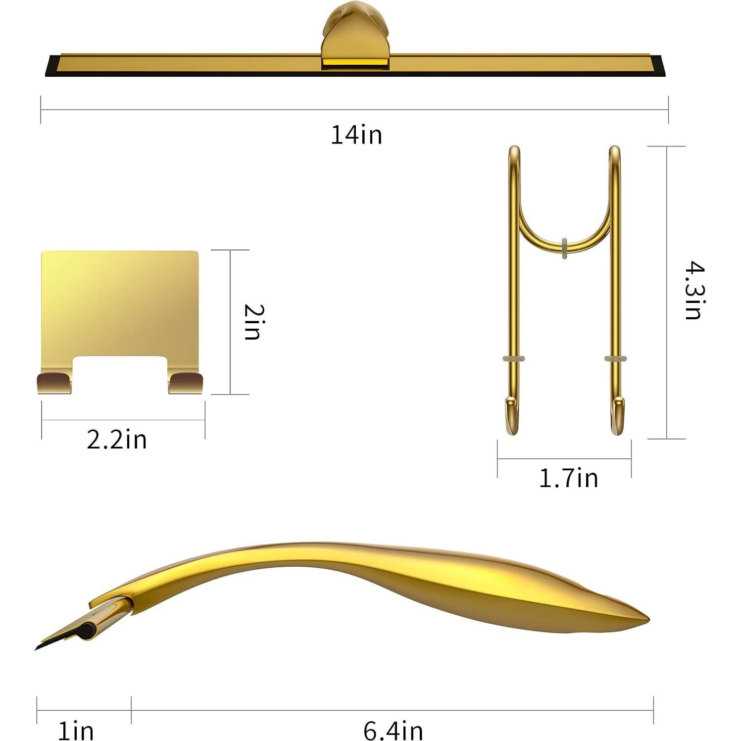 Limpiaparabrisas de Ducha SSTOOHL 35.5cm Acero Inoxidable Dorado