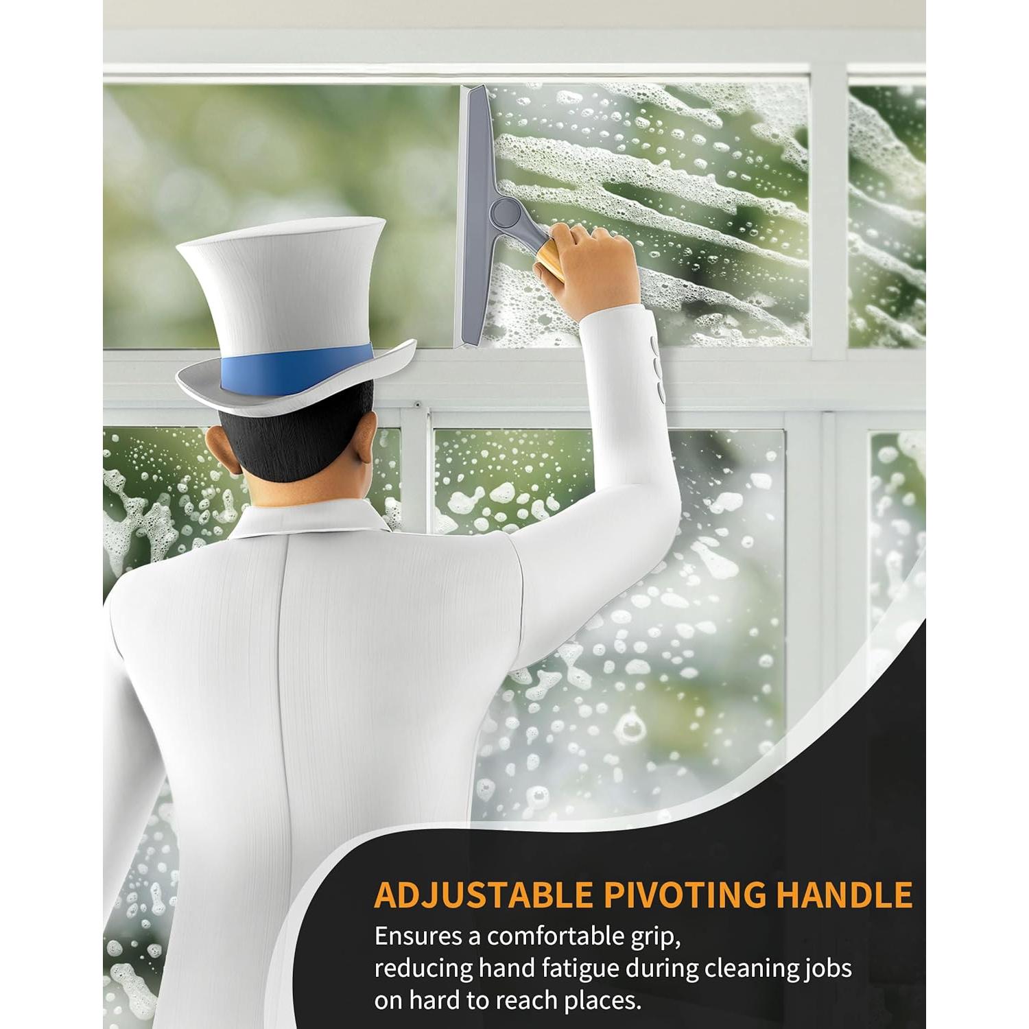 Limpiaparabrisas de Silicona MR.SIGA 25.4 cm con Mango de Bambú