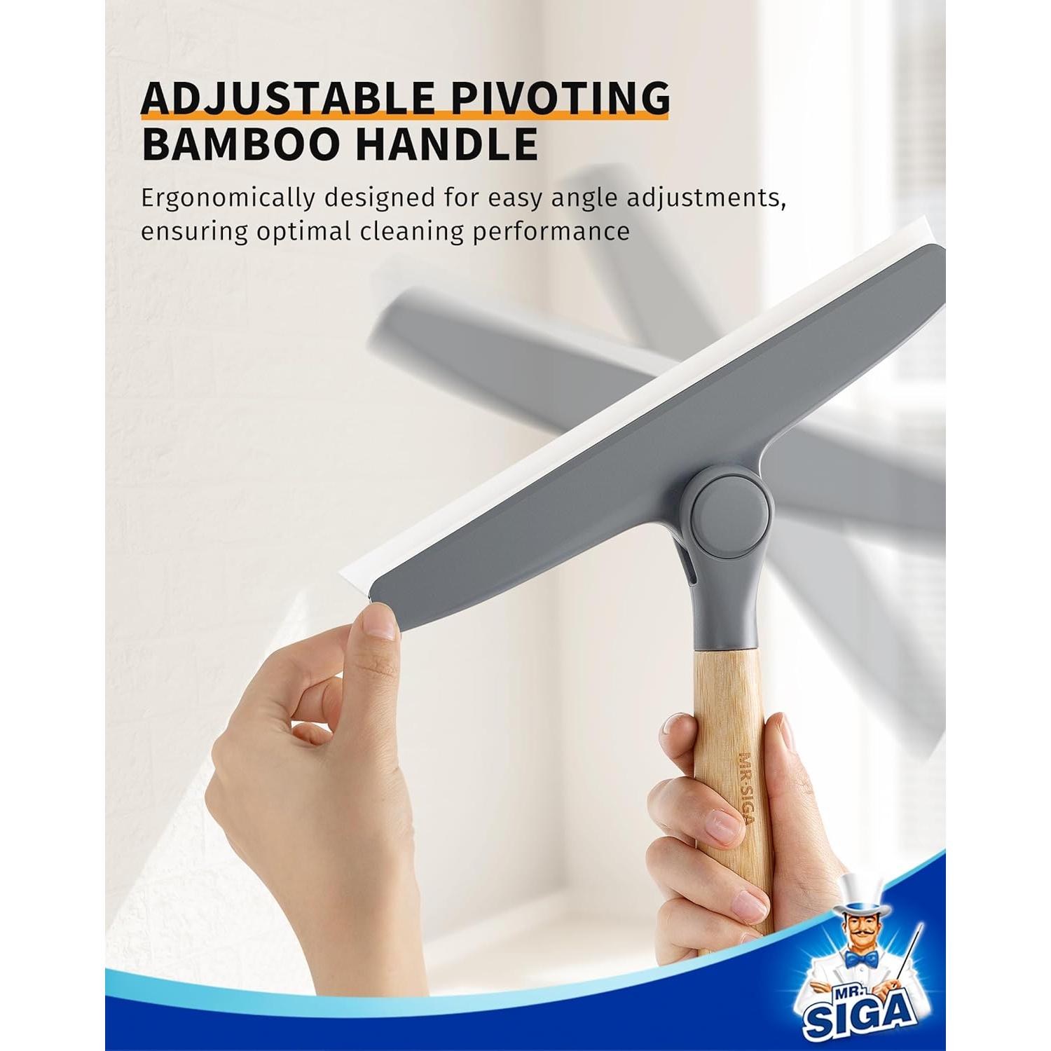 Limpiaparabrisas de Silicona MR.SIGA 25.4 cm con Mango de Bambú