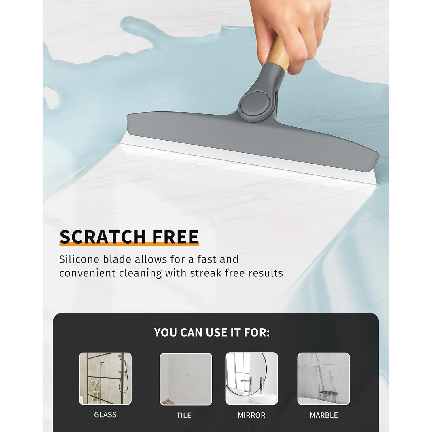 Limpiaparabrisas de Silicona MR.SIGA 25.4 cm con Mango de Bambú