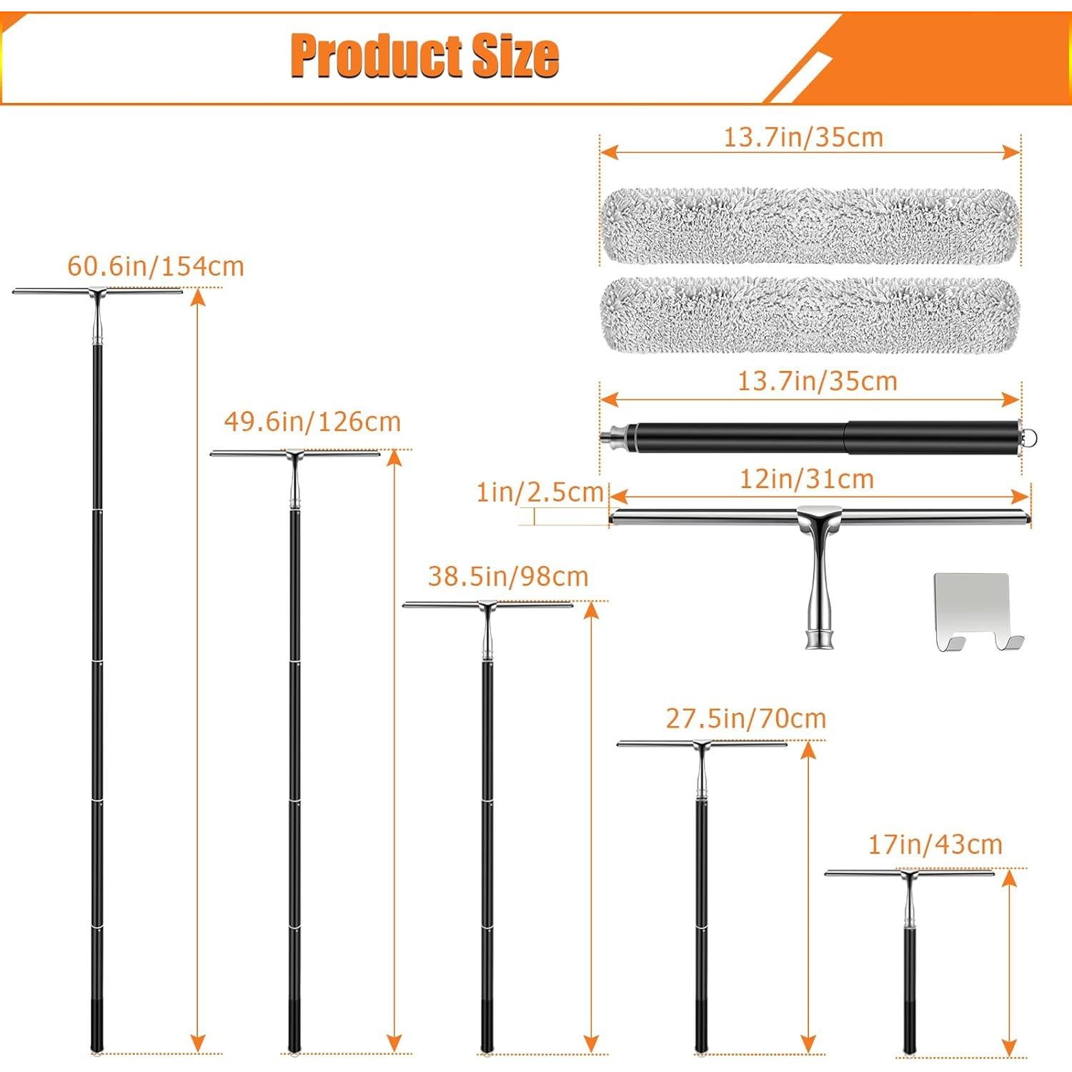 Limpiaparabris Telescópico Bvomheez 157 cm con Paño Microfibra