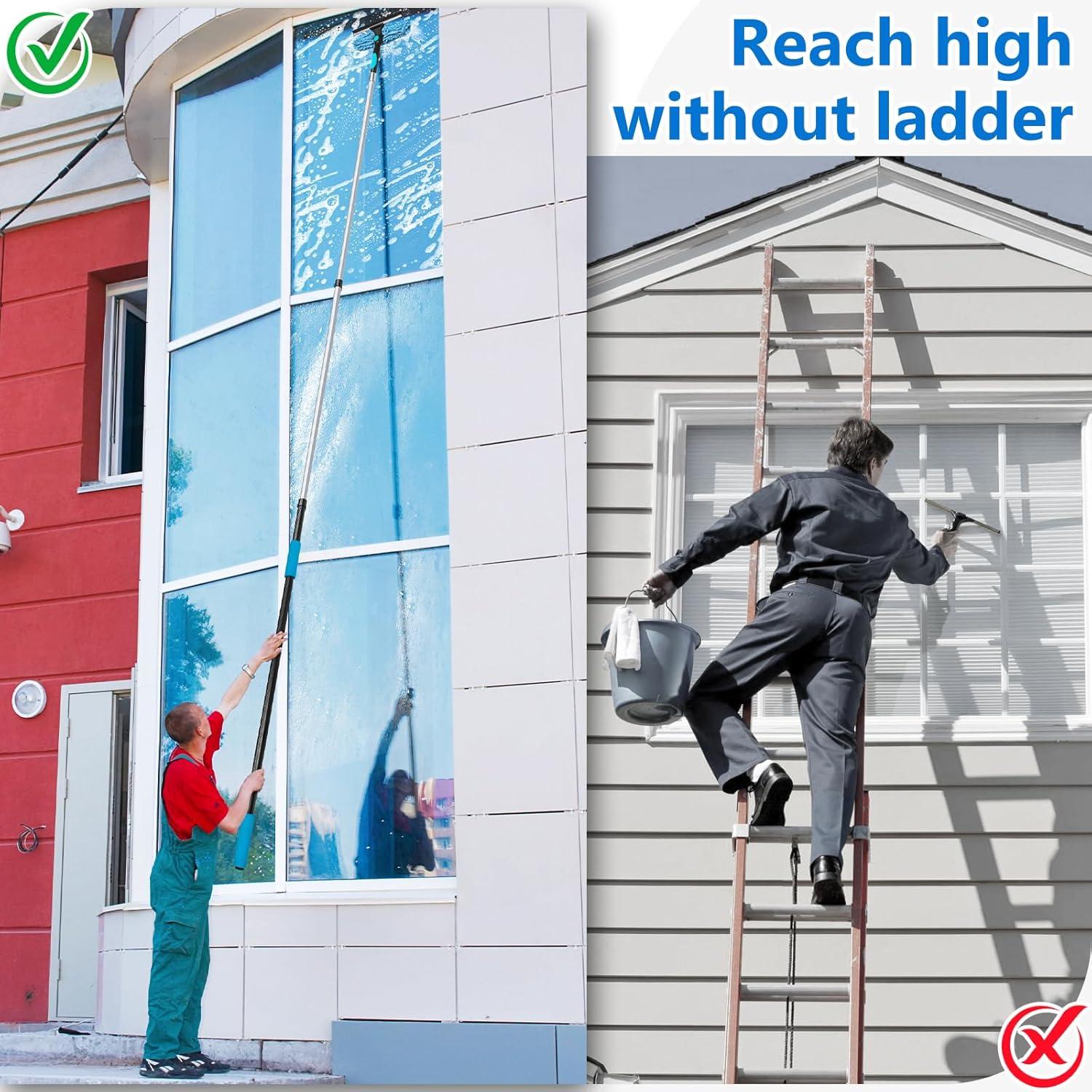 Kit de Limpieza de Ventanas MAVRIZ 2 en 1 con Polo Extensible 3.66m