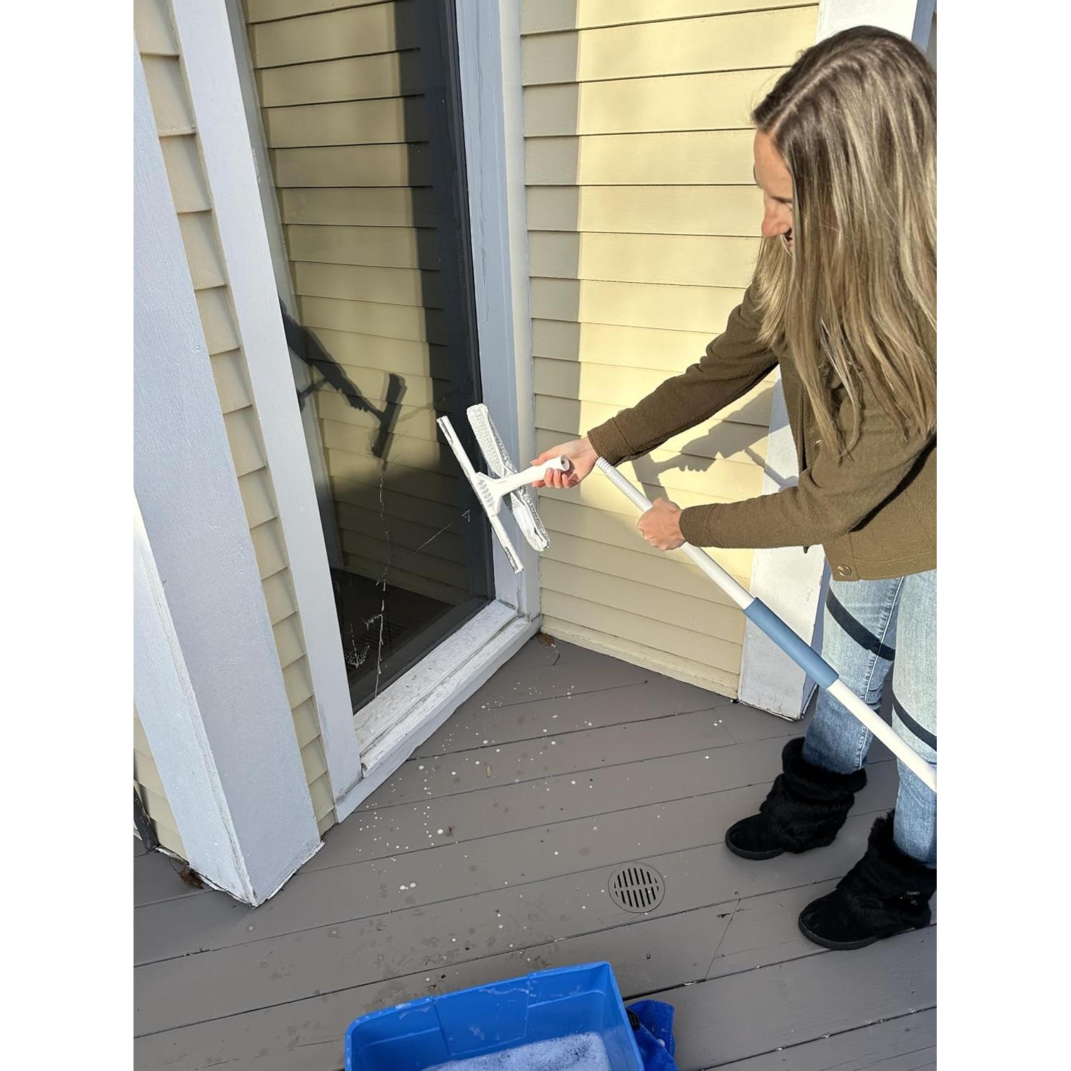 Kit de Lavado de Ventanas Unger 2 en 1 con Microfibra y Cubo