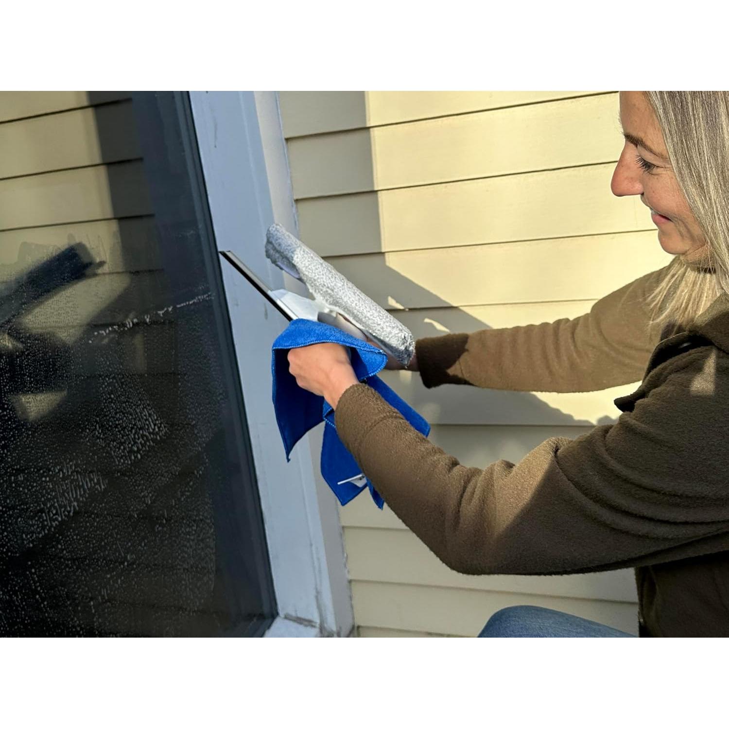 Kit de Lavado de Ventanas Unger 2 en 1 con Microfibra y Cubo